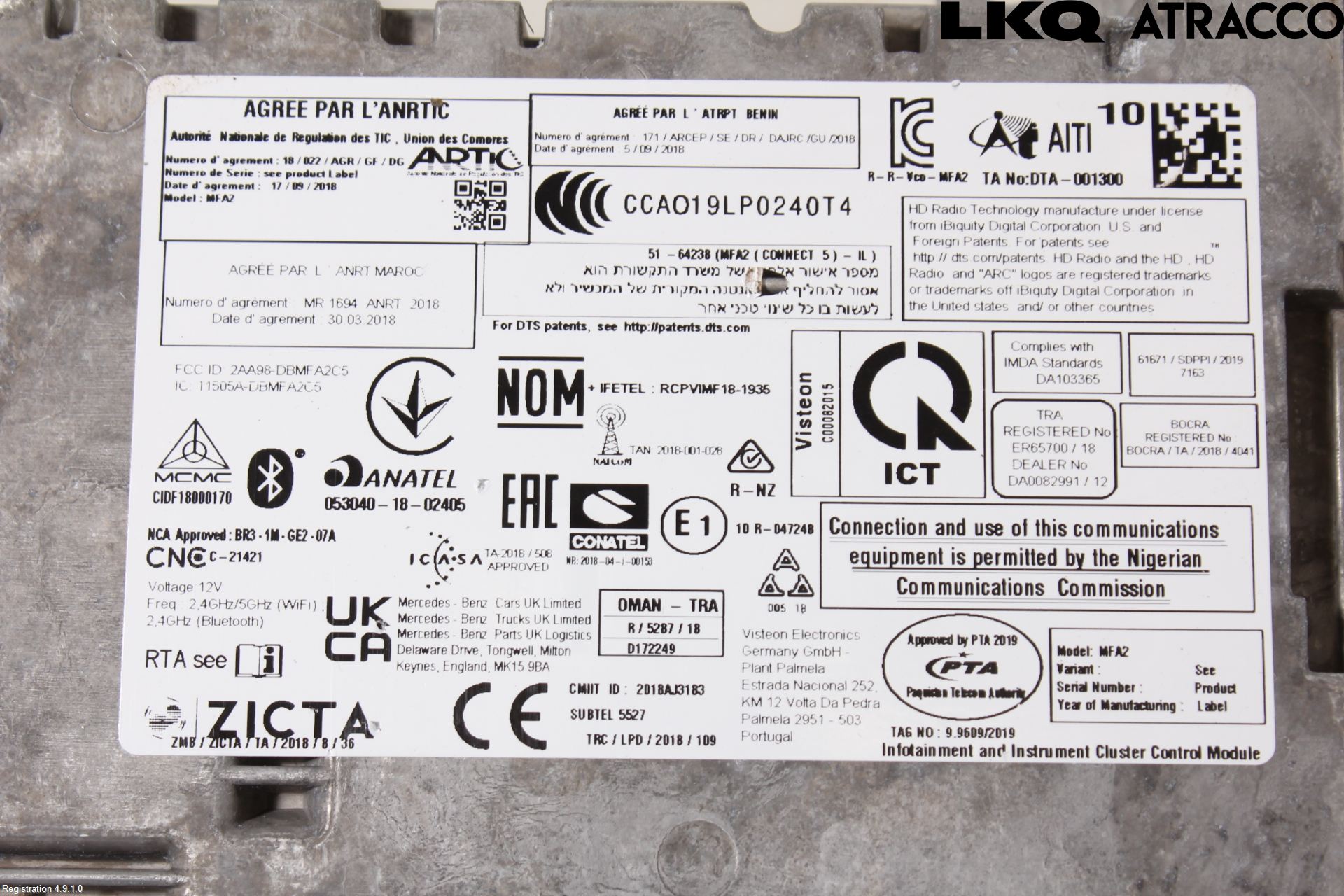 Mercedes-Benz MB CITAN/EQT (W420) 22- Stereo Radio