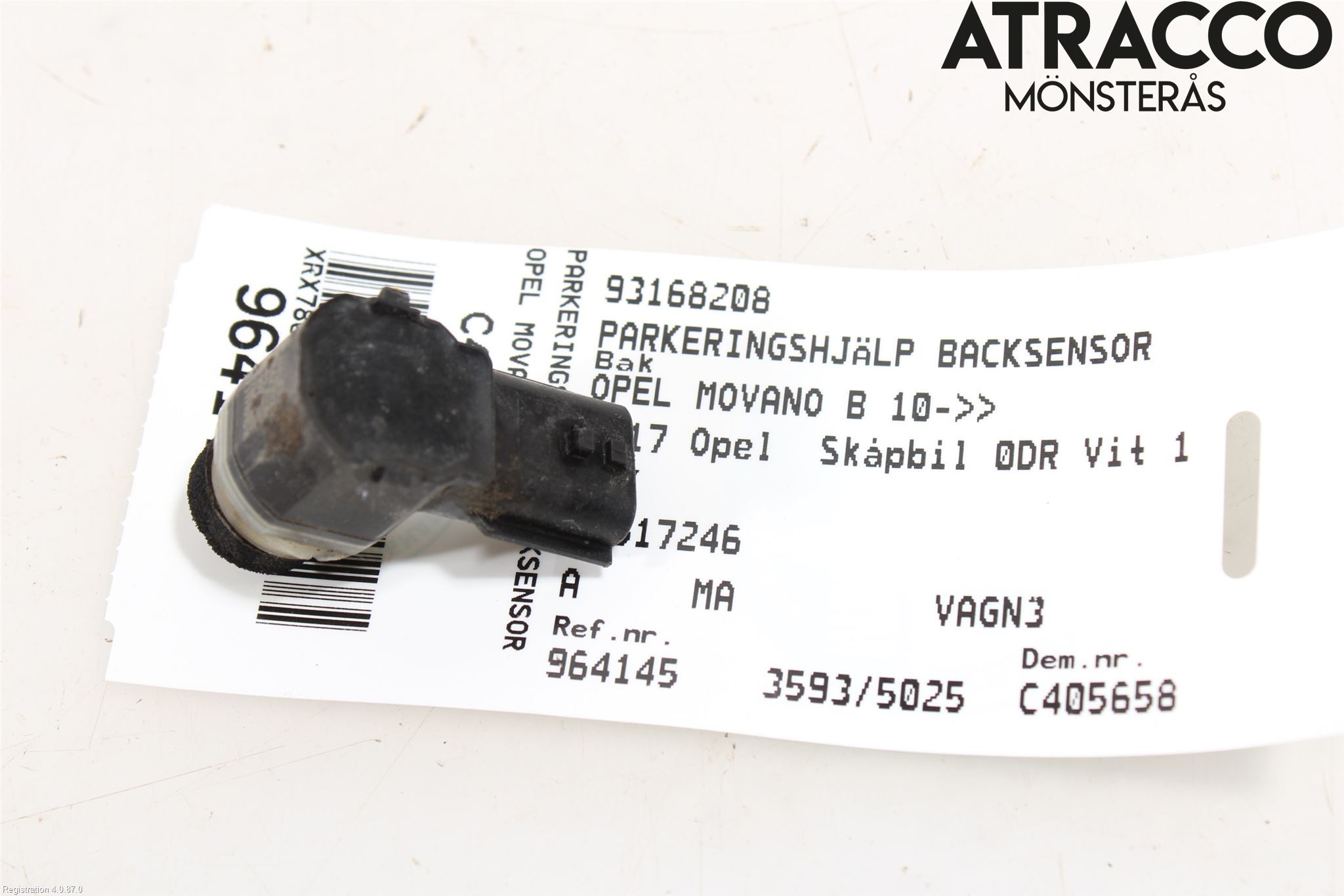 Opel MOVANO B 10-22 Sensor Ryggesensor