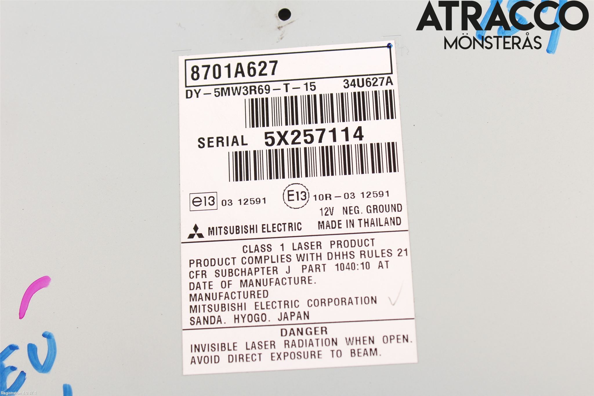 Mitsubishi ASX 10-22 Stereo Radio Med Cd