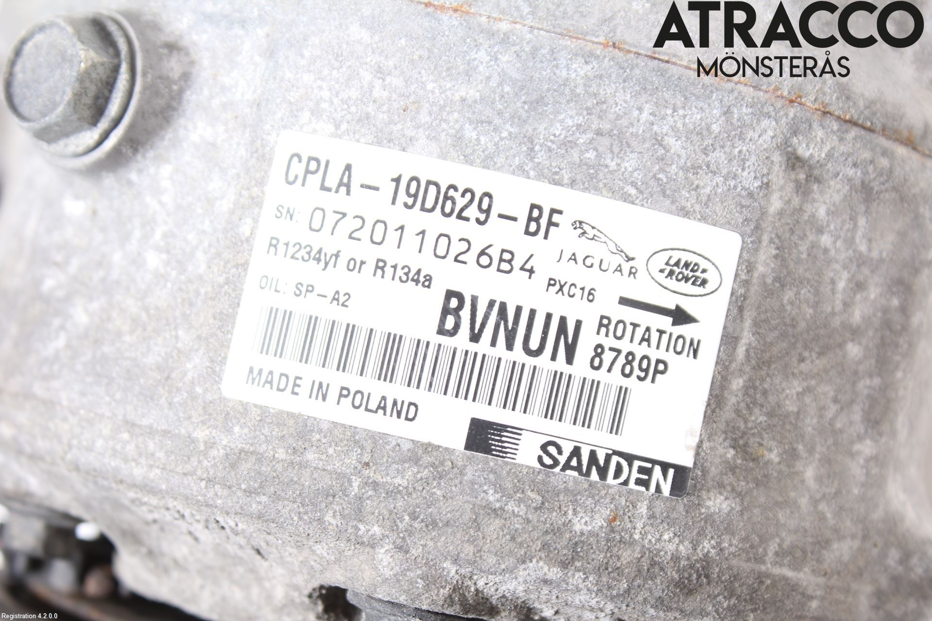 Landrover LAND ROVER RANGE ROVER EVOQUE (L538) 11-18 Varme Ac Kompressor