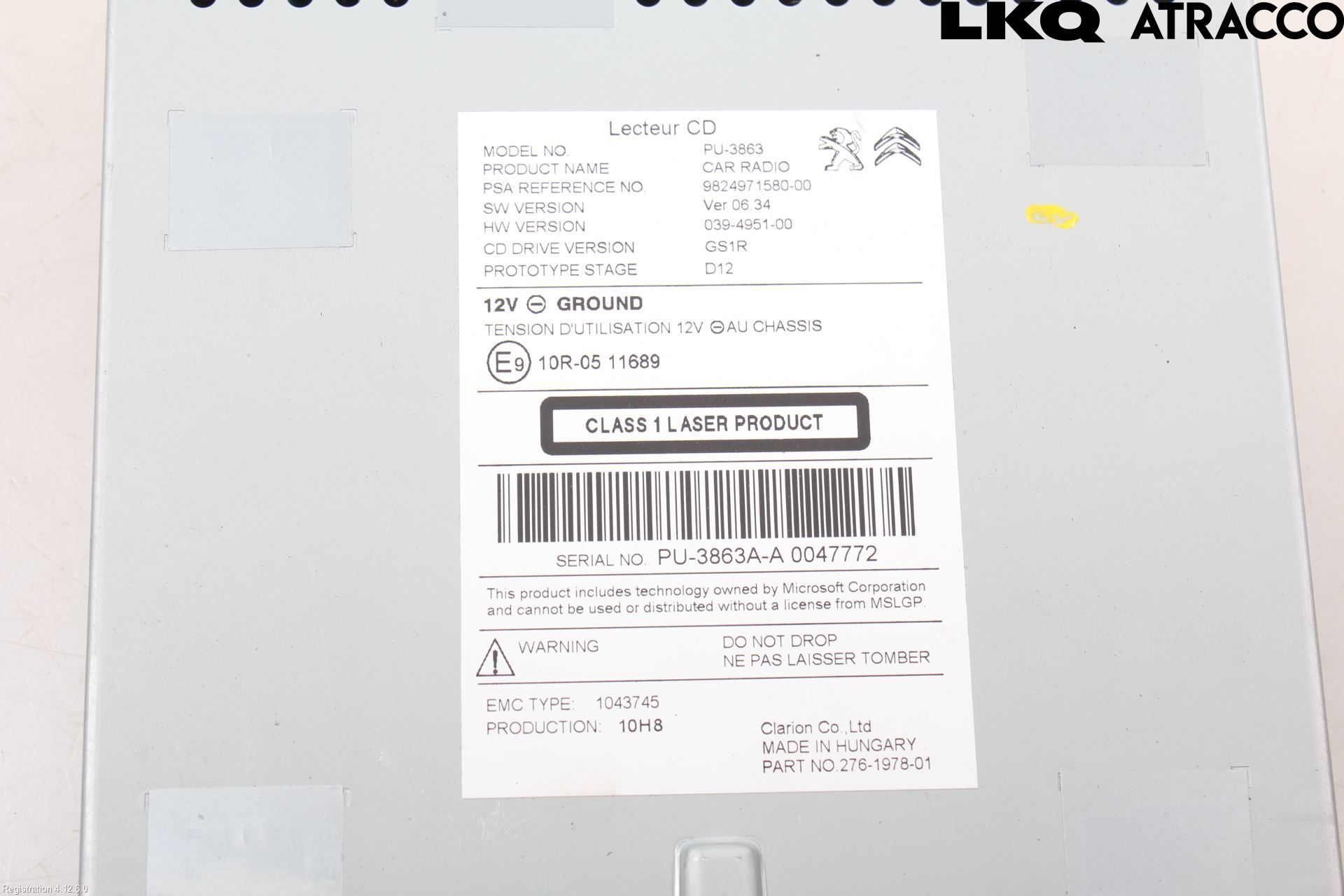 Peugeot 308 14-21 Stereo Cd Veksler