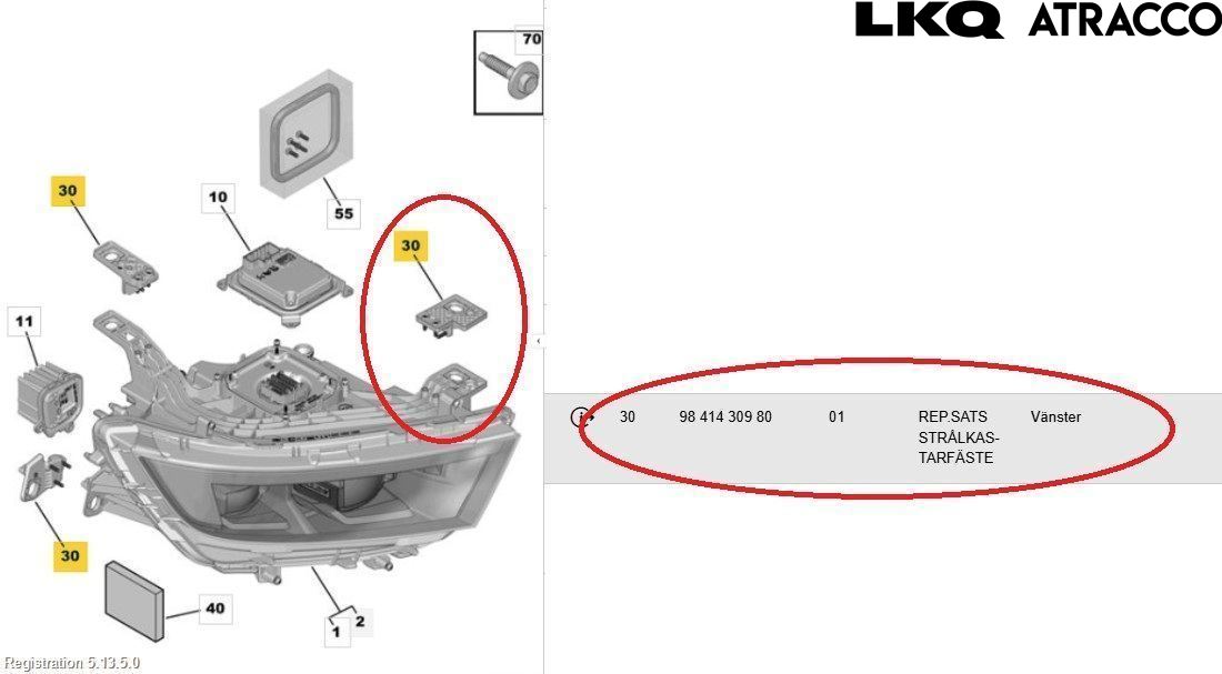 Opel ASTRA L 22- Frontlykt Venstre