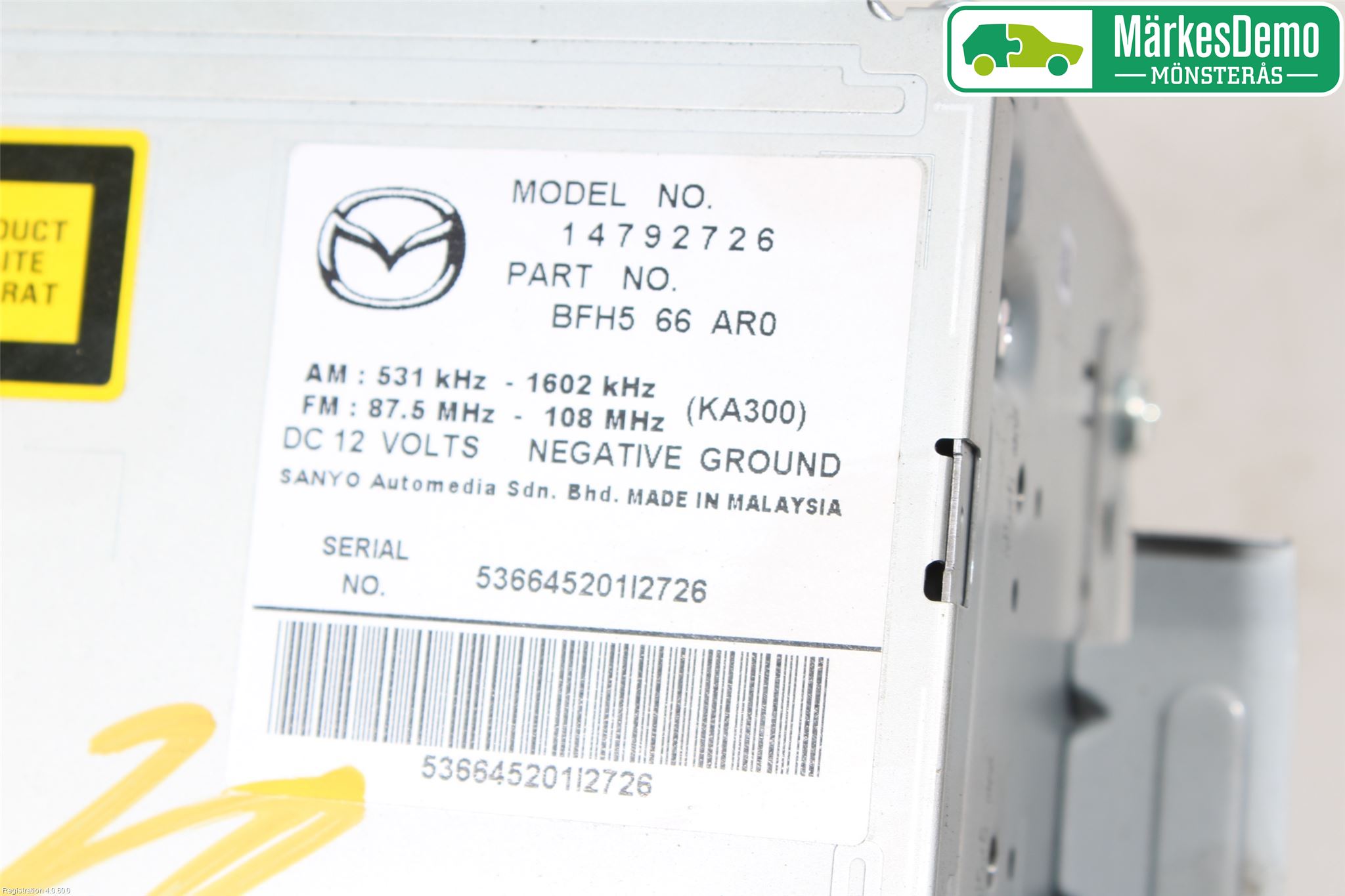 Mazda 3 II 09-13 Stereo Radio