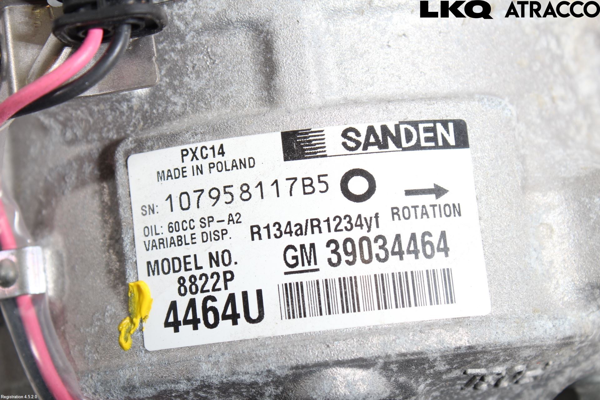 Opel ASTRA K 16-22 Varme Ac Kompressor