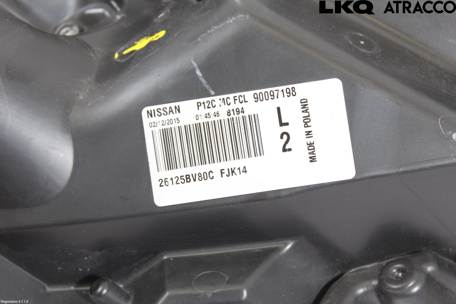Nissan JUKE 14-19 Parklykt Foran Venstre