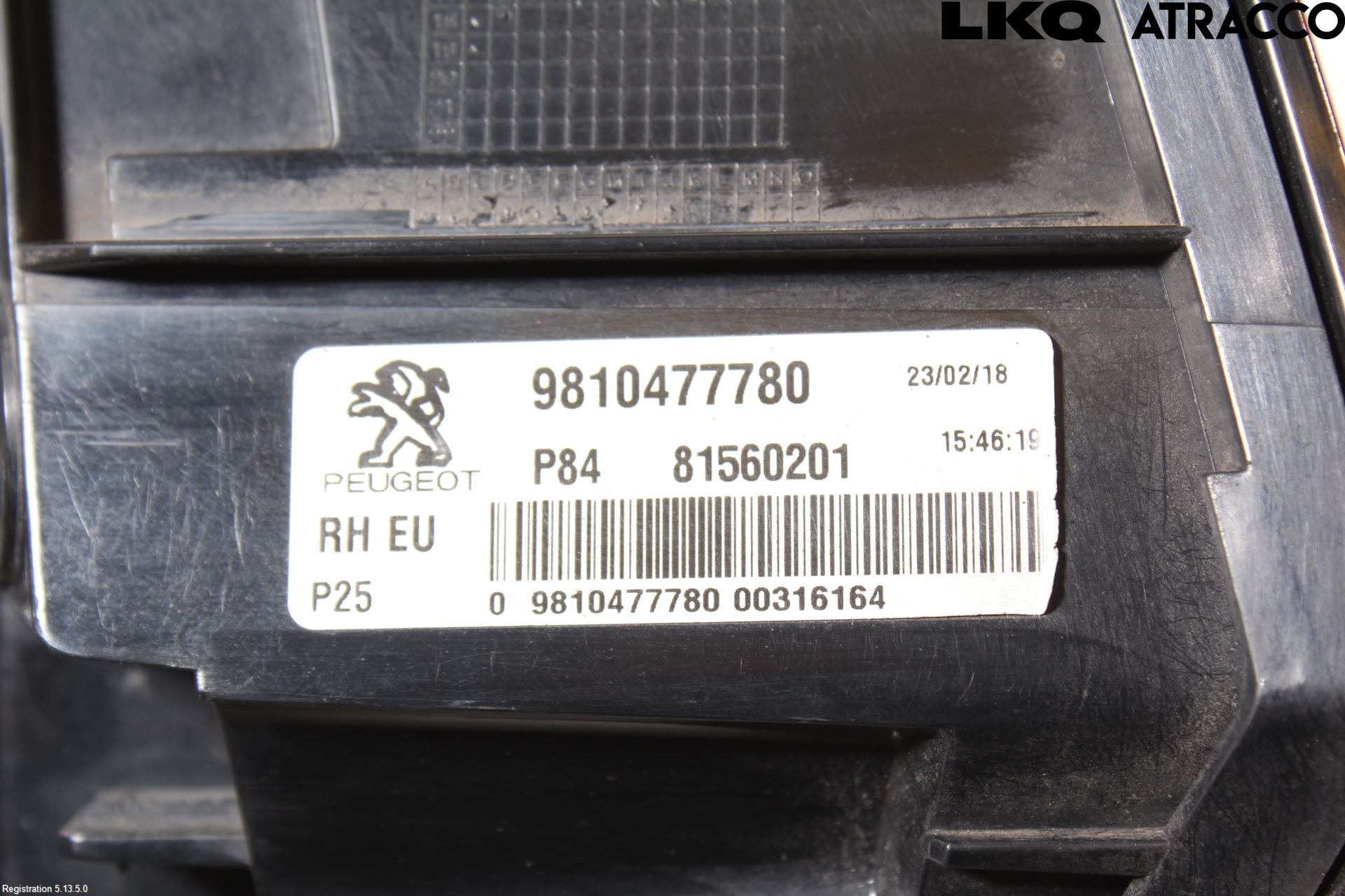 Peugeot 3008 17-24 Baklykt Høyre  På Luke(Indre)