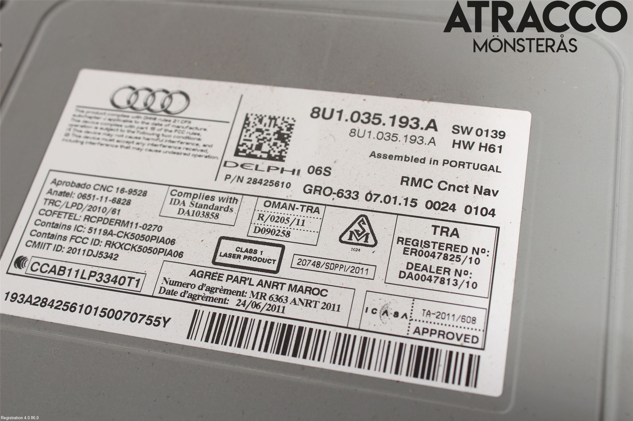 Audi Q3 8U 12-18 Stereo Radio Med Cd
