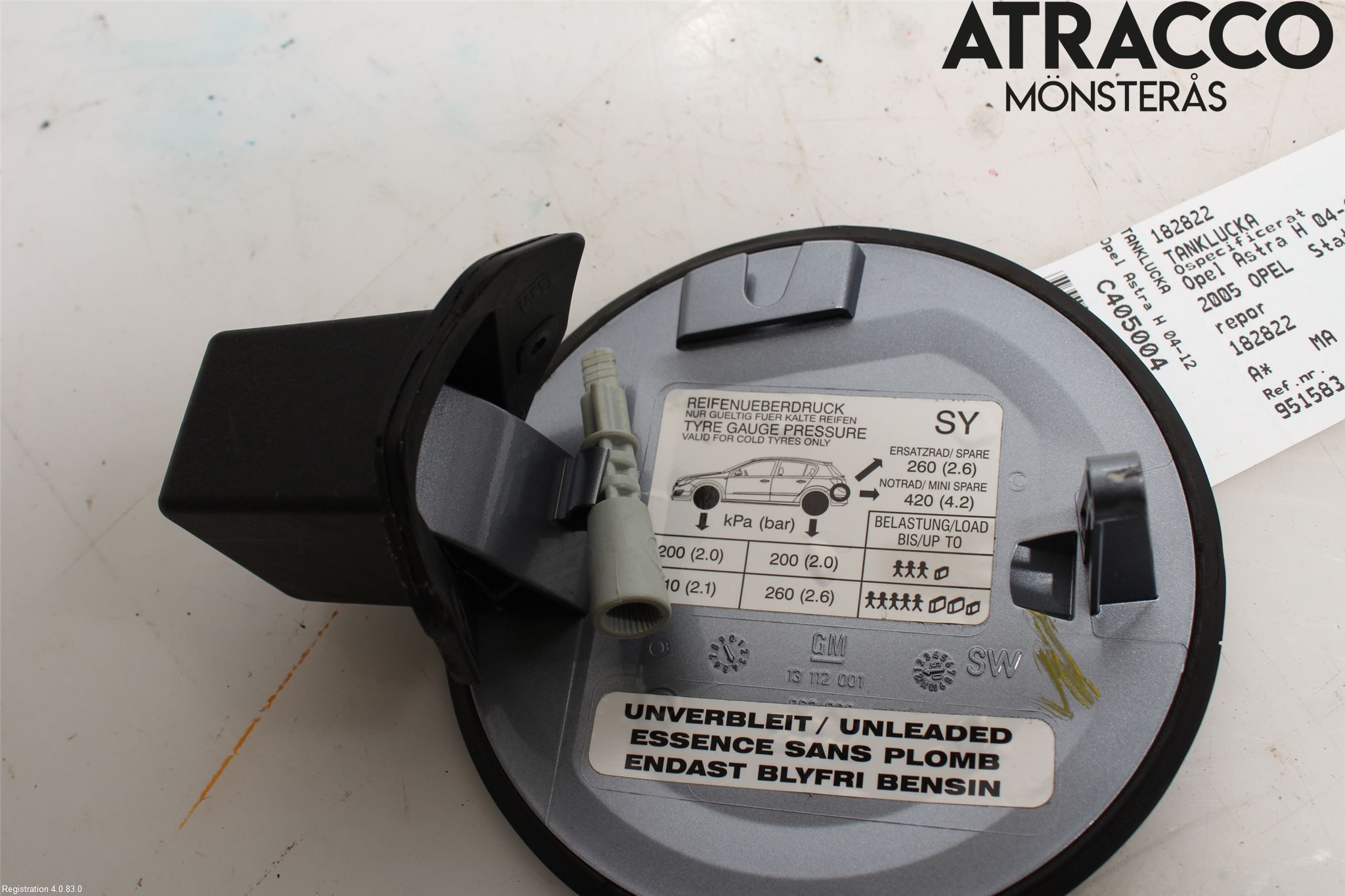 Opel ASTRA H 04-12 Drivstoff Tankluke