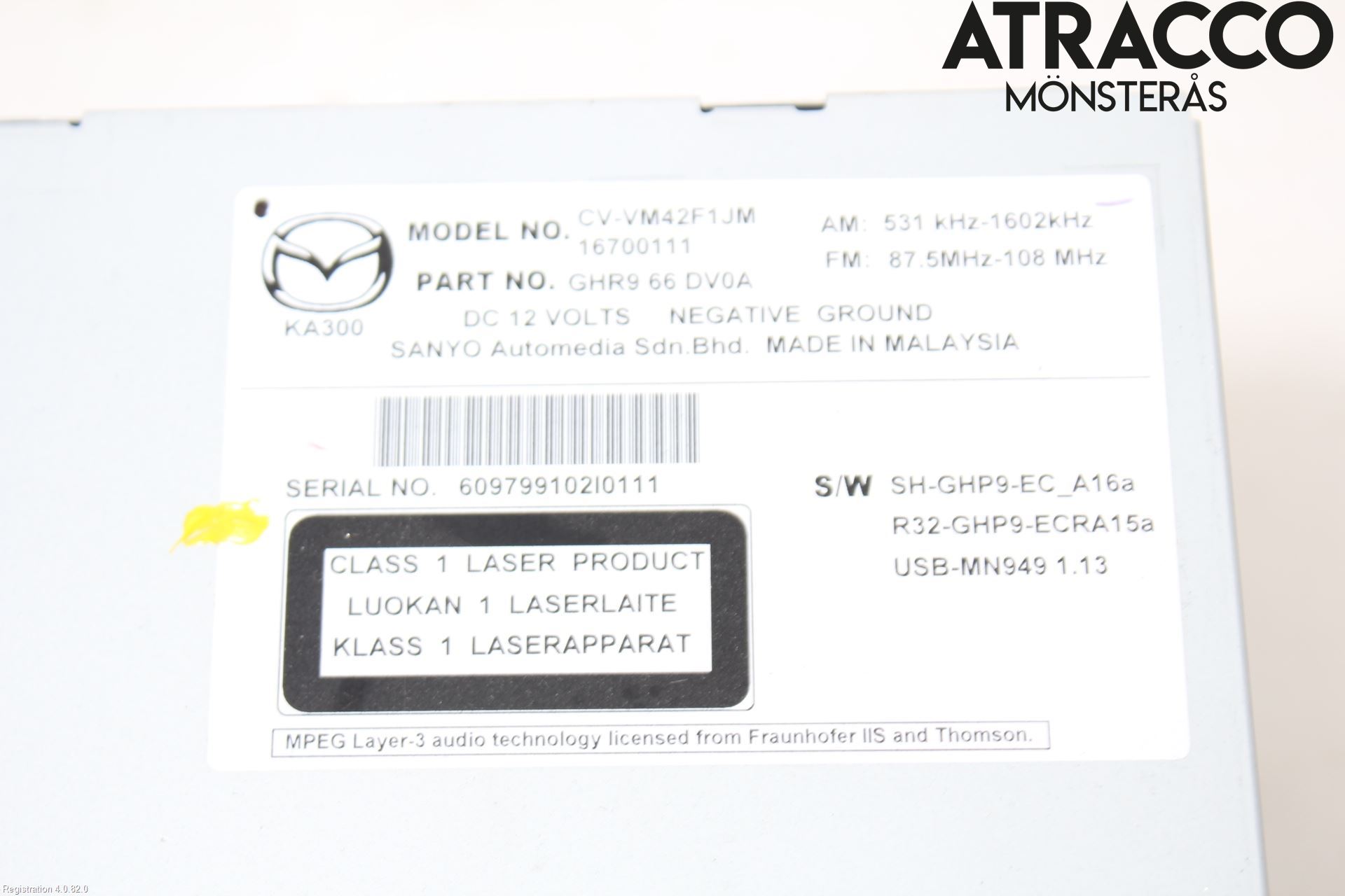 Mazda 6 13- Stereo Radio