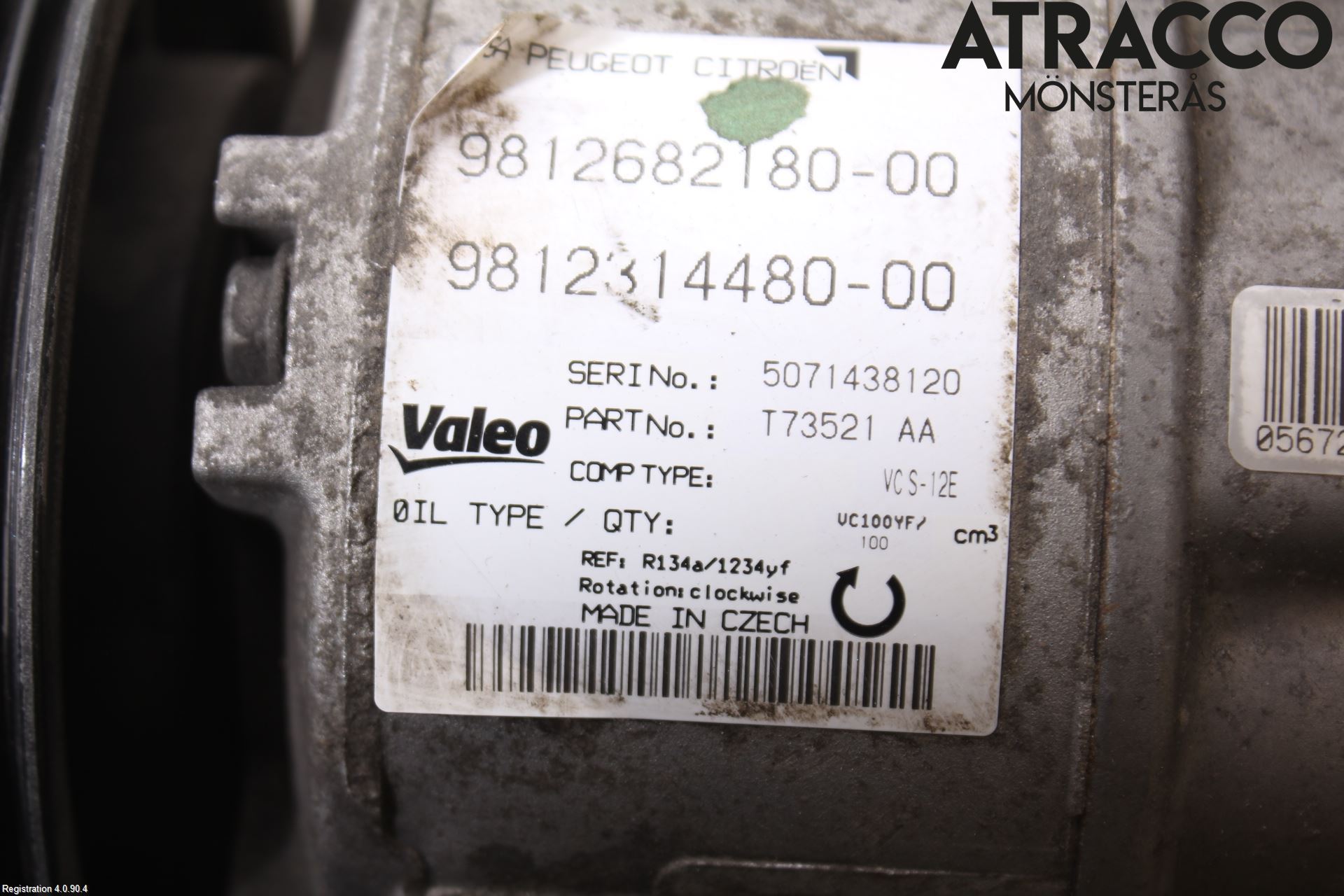 Peugeot 308 14-21 Varme Ac Kompressor