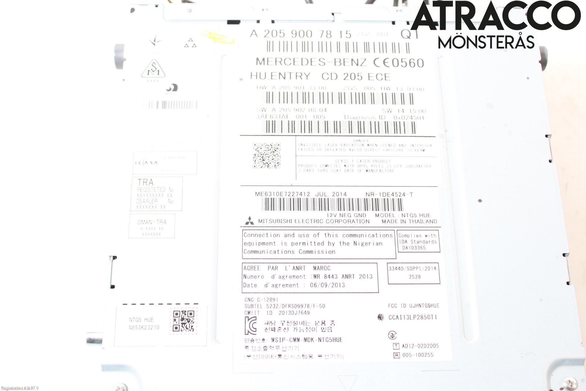 Mercedes-Benz MB C-KLASS (W205) 14-21 Stereo Radio