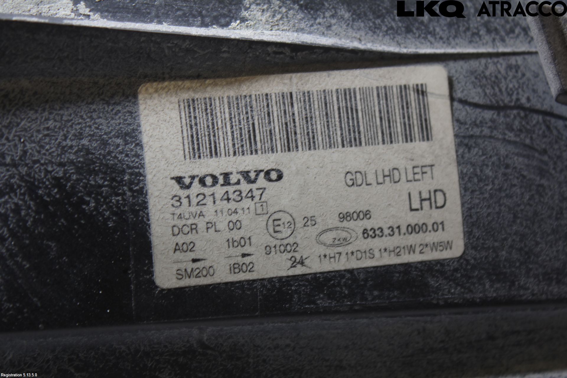 Volvo XC70 08-13 Frontlykt Venstre