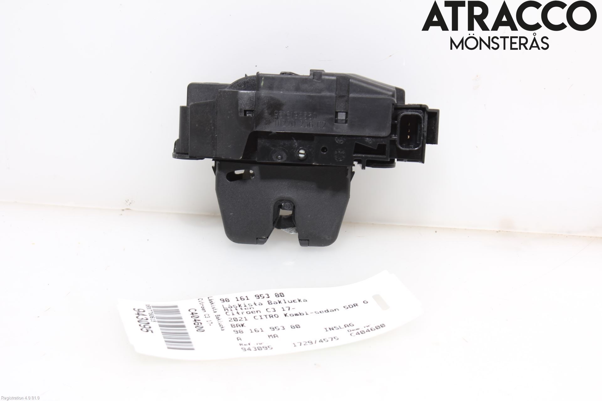 Citroen COTROEN C3 17-24 Bakluke-Lokk Låsekasse