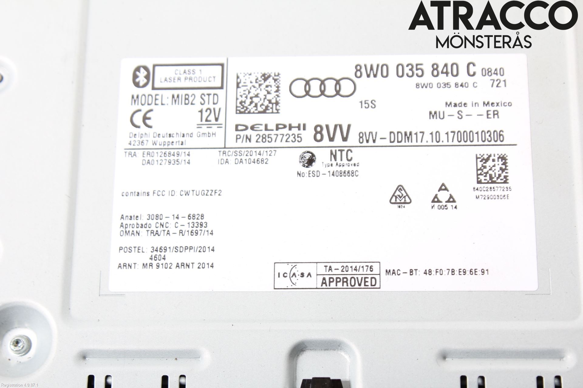 Audi Q5/SQ5 17- Stereo Radio