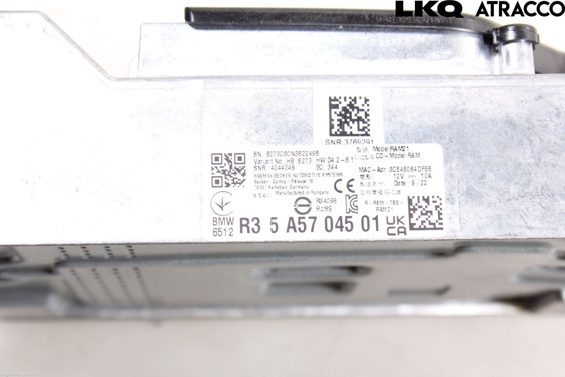 BMW 5 G30/G31/F90 17-23 Stereo Radio Med Cd