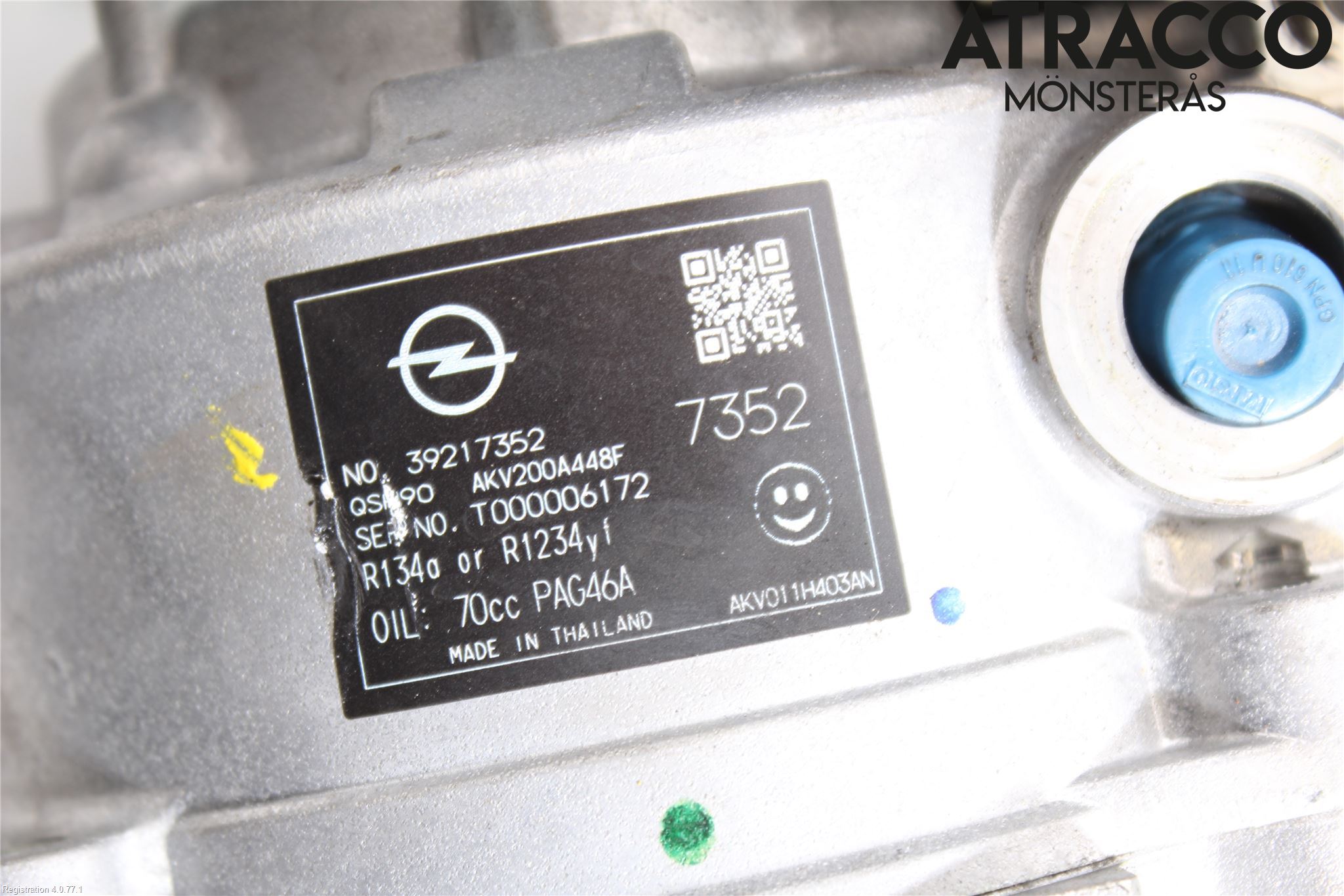 Opel ASTRA K 16-22 Varme Ac Kompressor