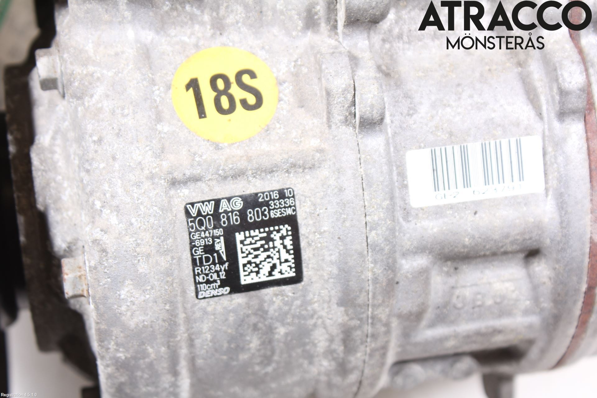 Volkswagen VW GOLF / E-GOLF VII 13-20 Varme Ac Kompressor
