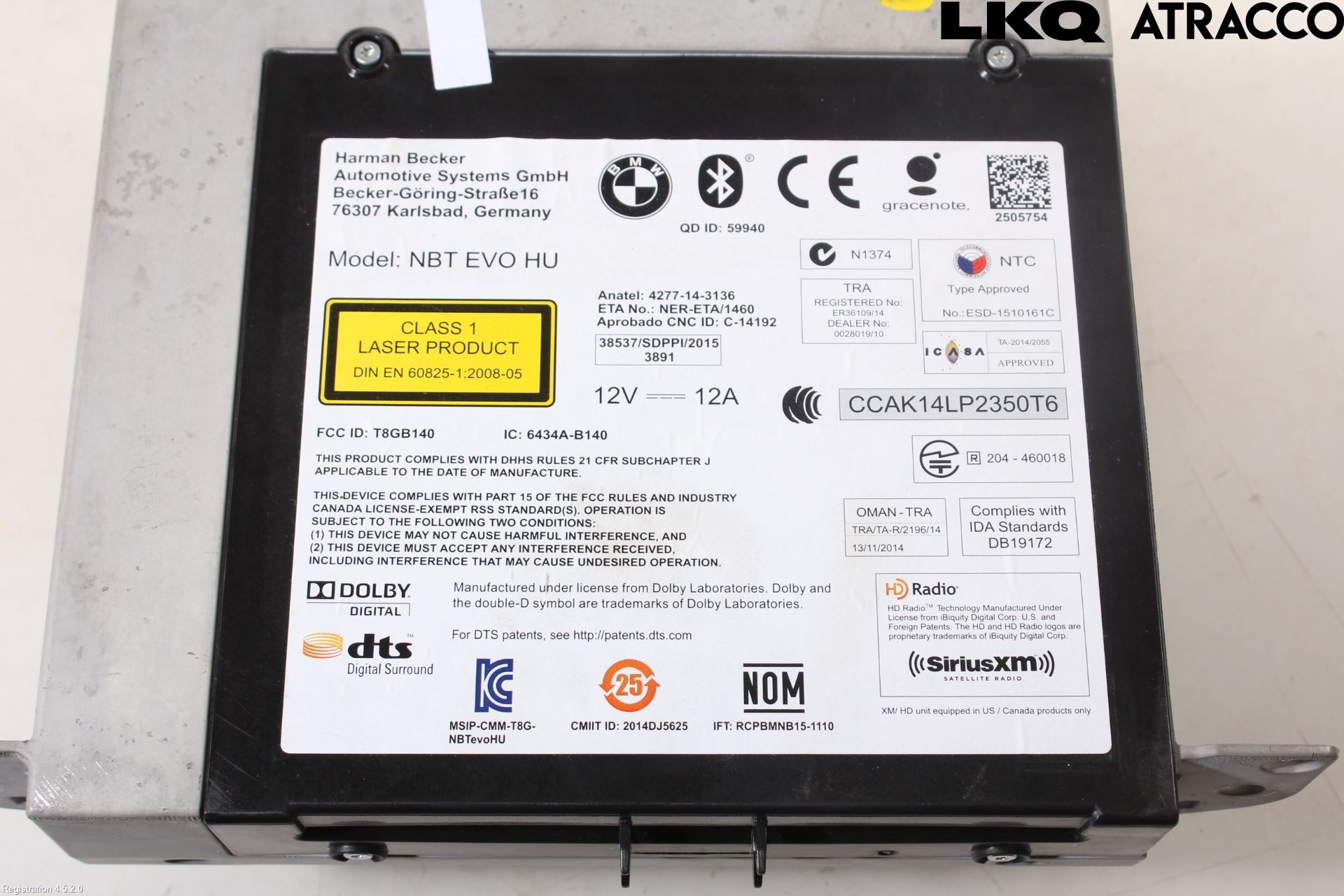 BMW 5 G30/G31/F90 17-23 Stereo Radio Med Cd