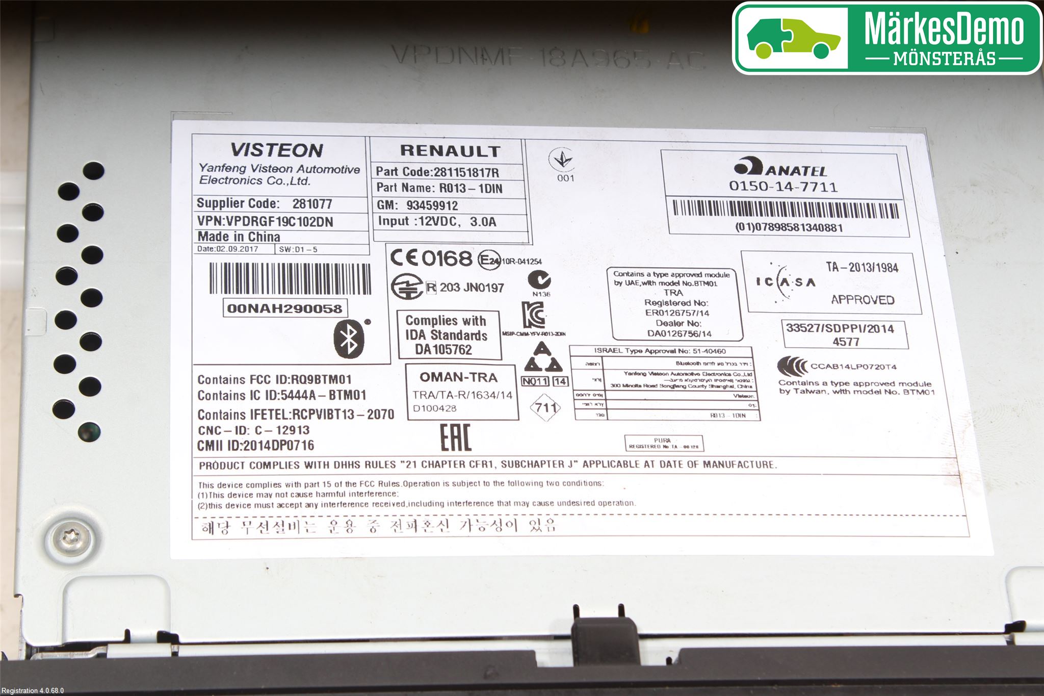 Renault TRAFIC/E-TECH 15- Stereo Radio