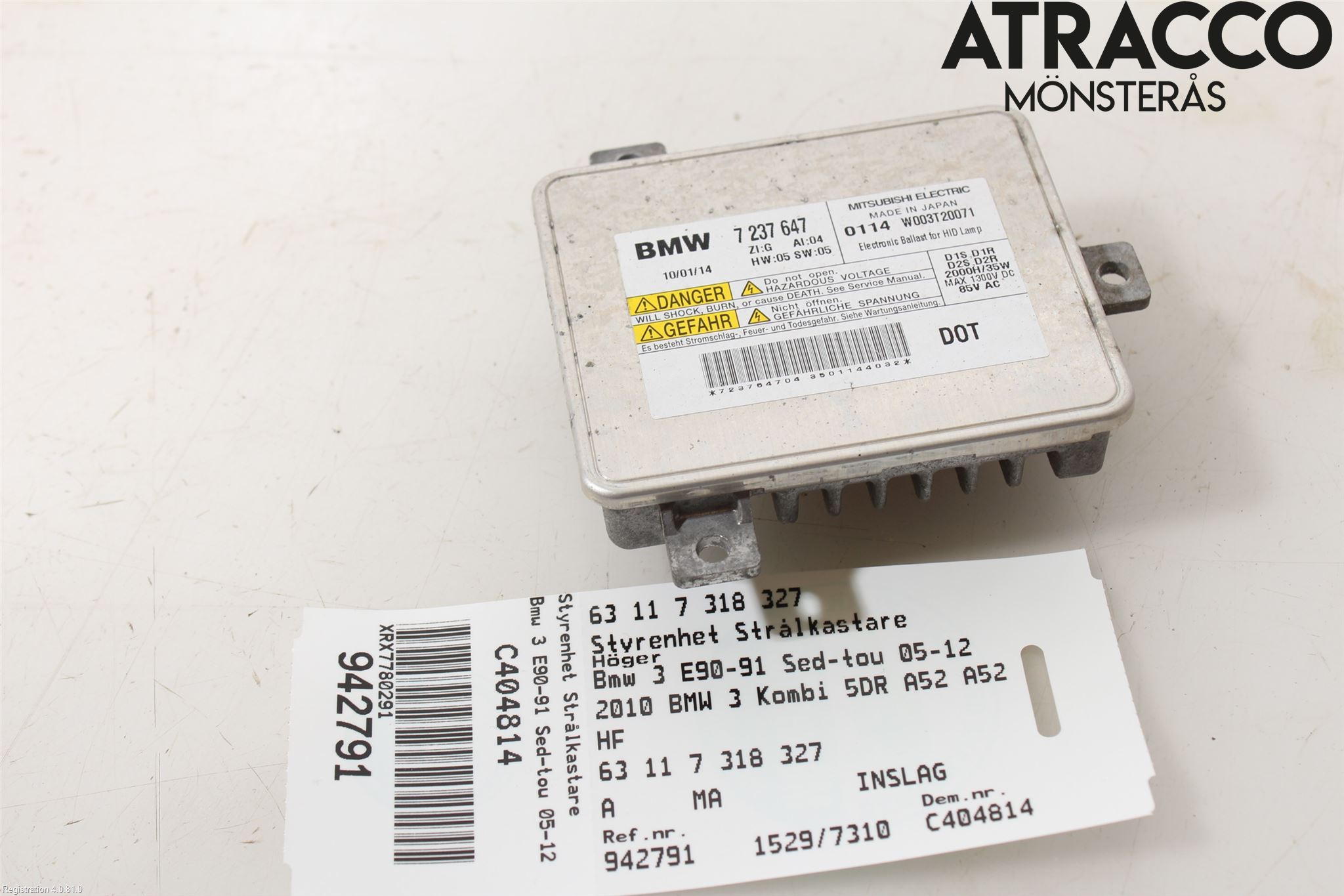 BMW 3 E90/91 SED/TOU 05-12 Styreenhet Xenon