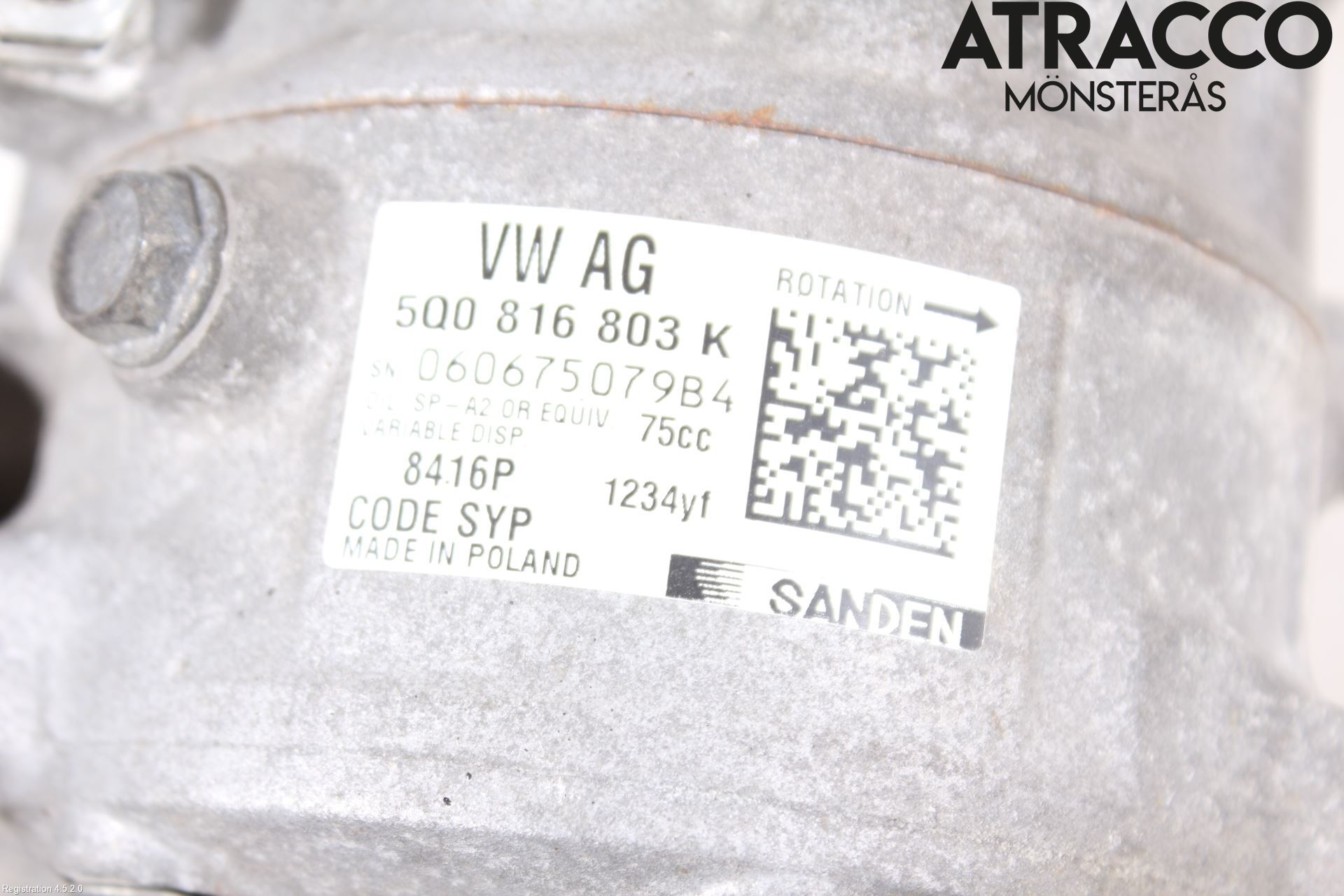 Volkswagen VW PASSAT 15-19 Varme Ac Kompressor