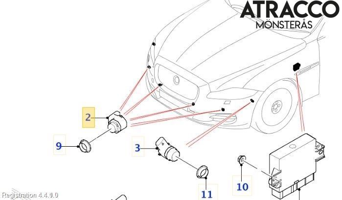Jaguar XJ X351        10- Sensor Parkering Front