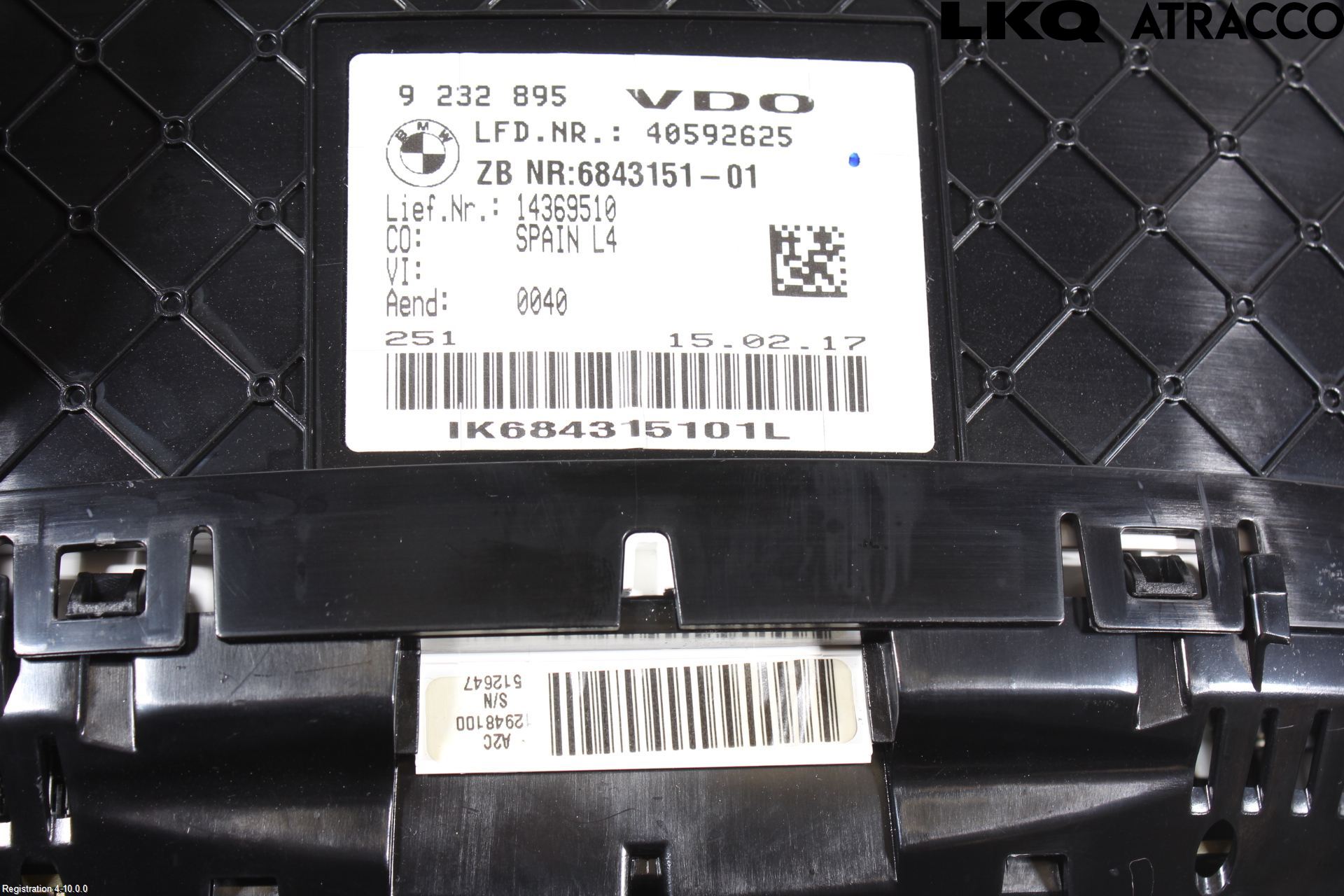 BMW 3 F30/F31/F80 12-19 Instr Kombinert