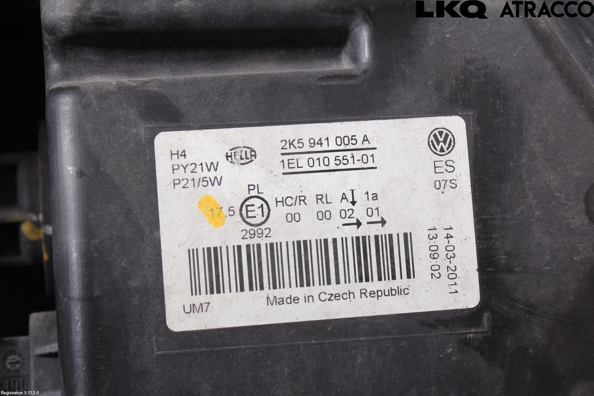 Volkswagen VW CADDY 11-15 Frontlykt Venstre