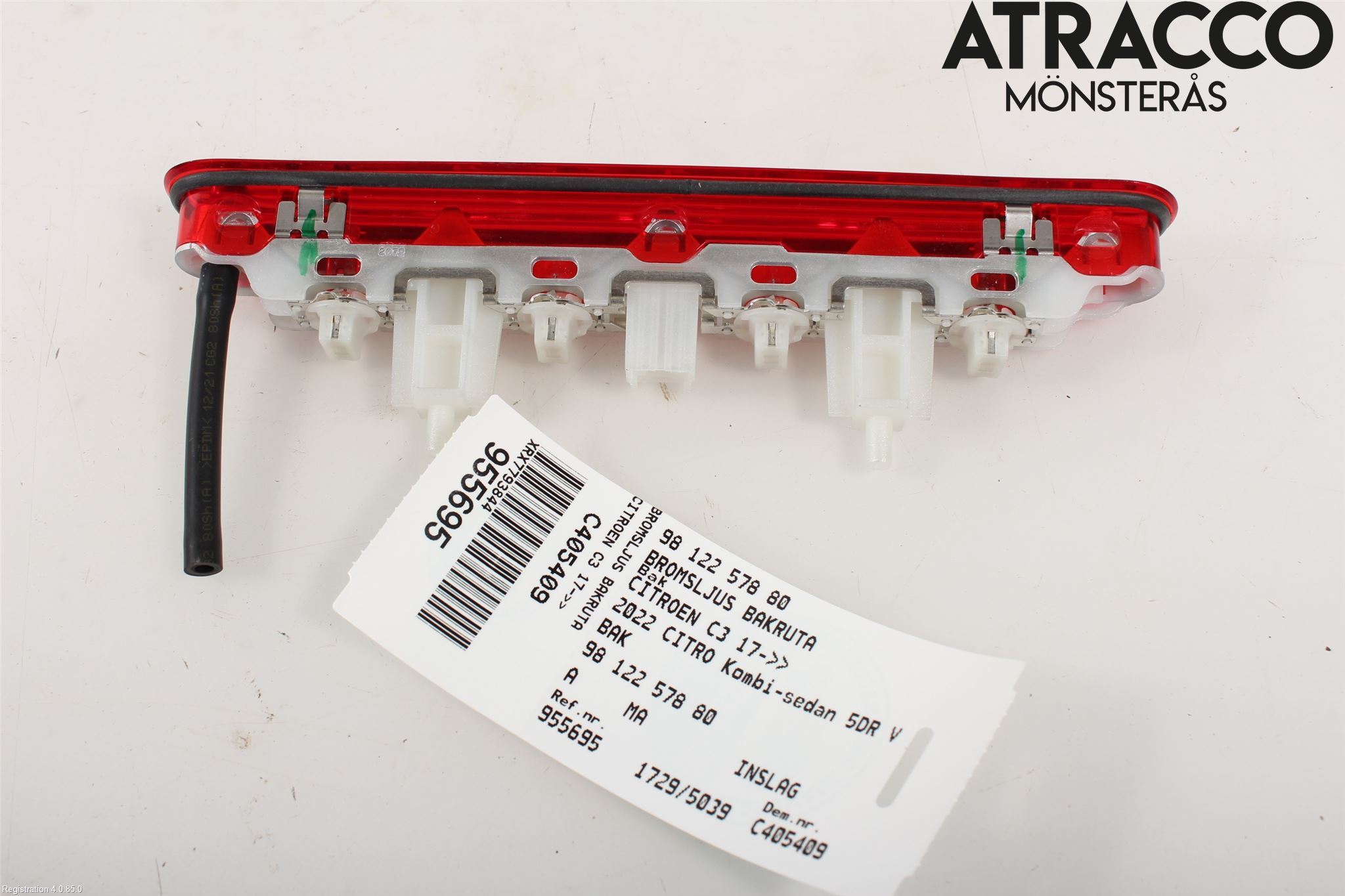 Citroen COTROEN C3 17-24 Bremselys Bakrute