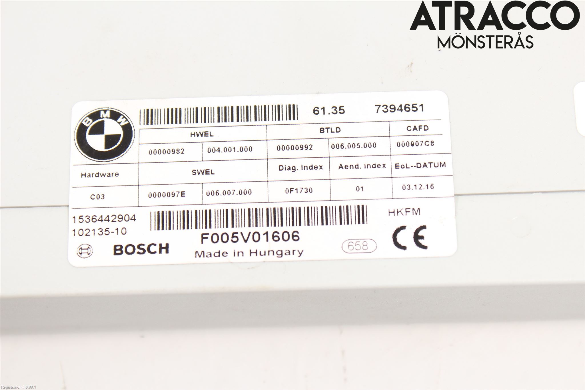 BMW 5 F10/F11/F18 09-17 Styreenhet Øvrig