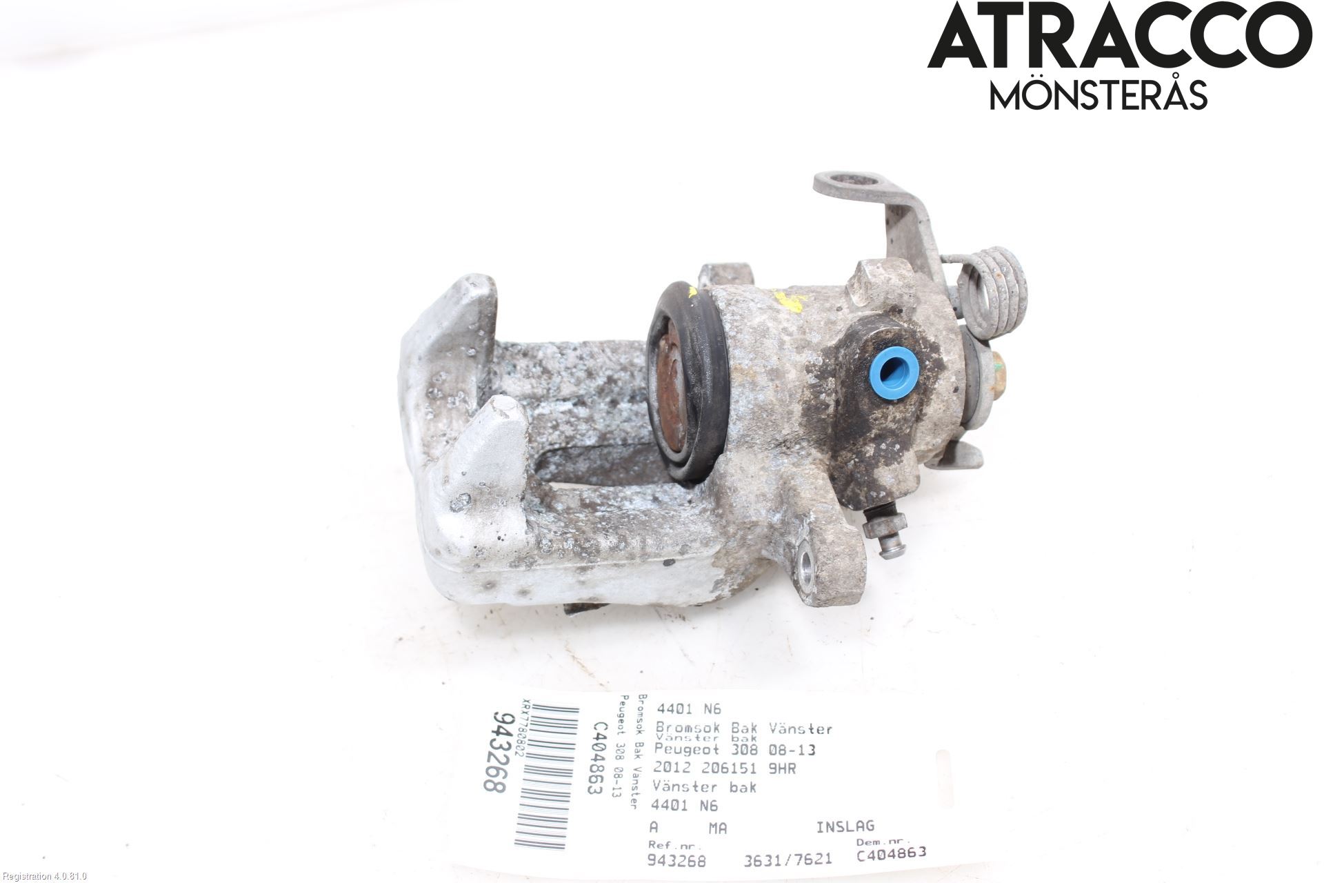 Peugeot 308 08-13 Bremsecaliper Bak Venstre