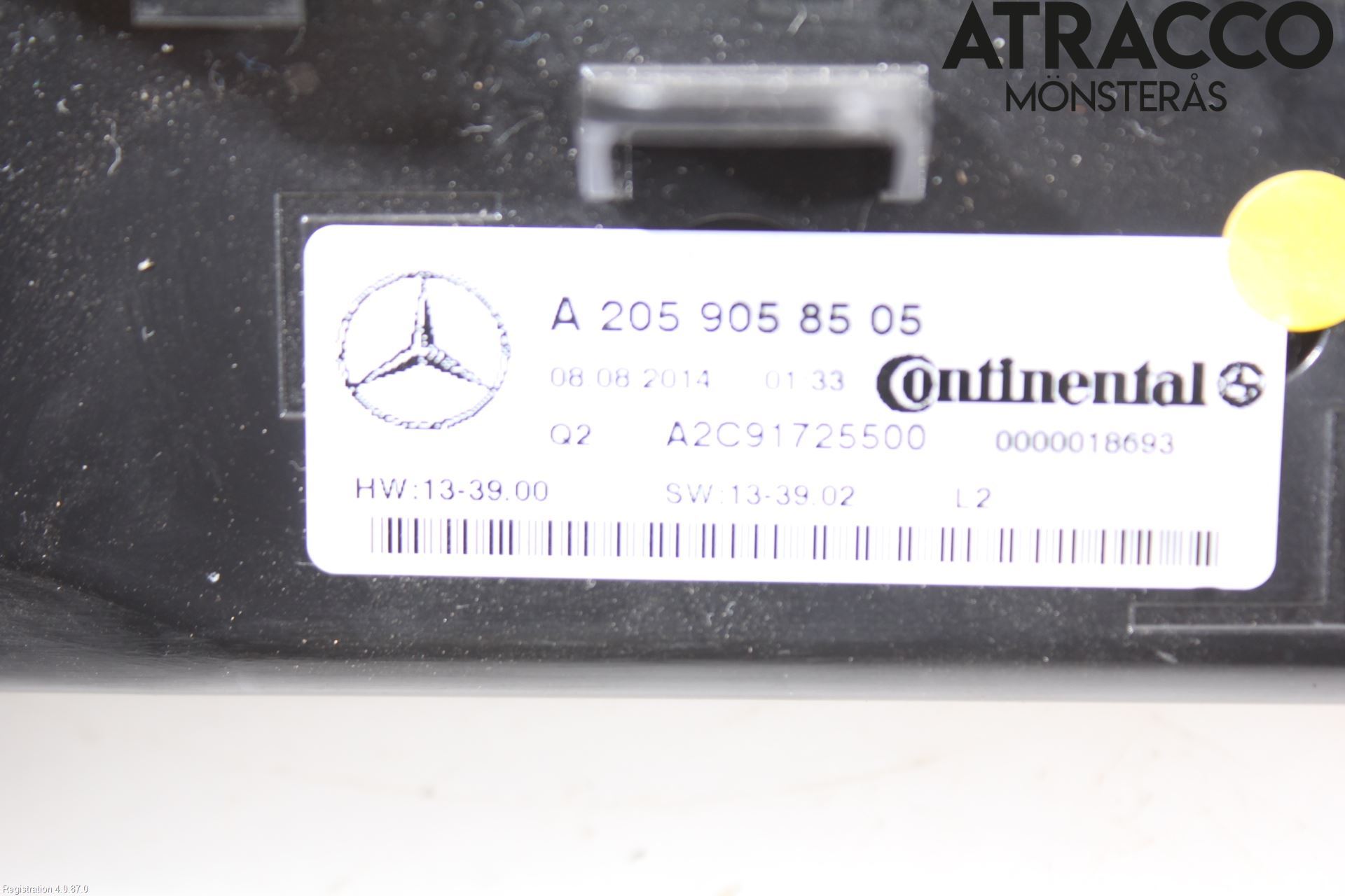 Mercedes-Benz MB C-KLASS (W205) 14-21 Varme Ac Betjening-Display