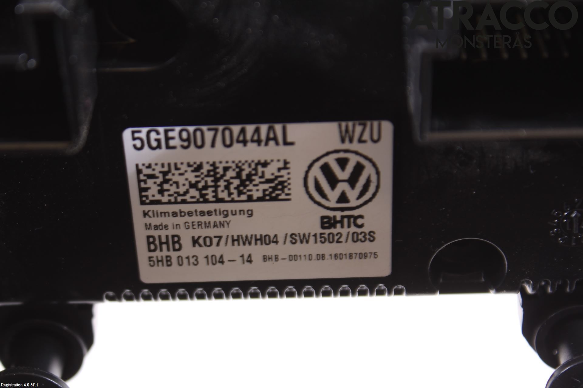 Volkswagen VW PASSAT 15-19 Varme Ac Betjening-Display