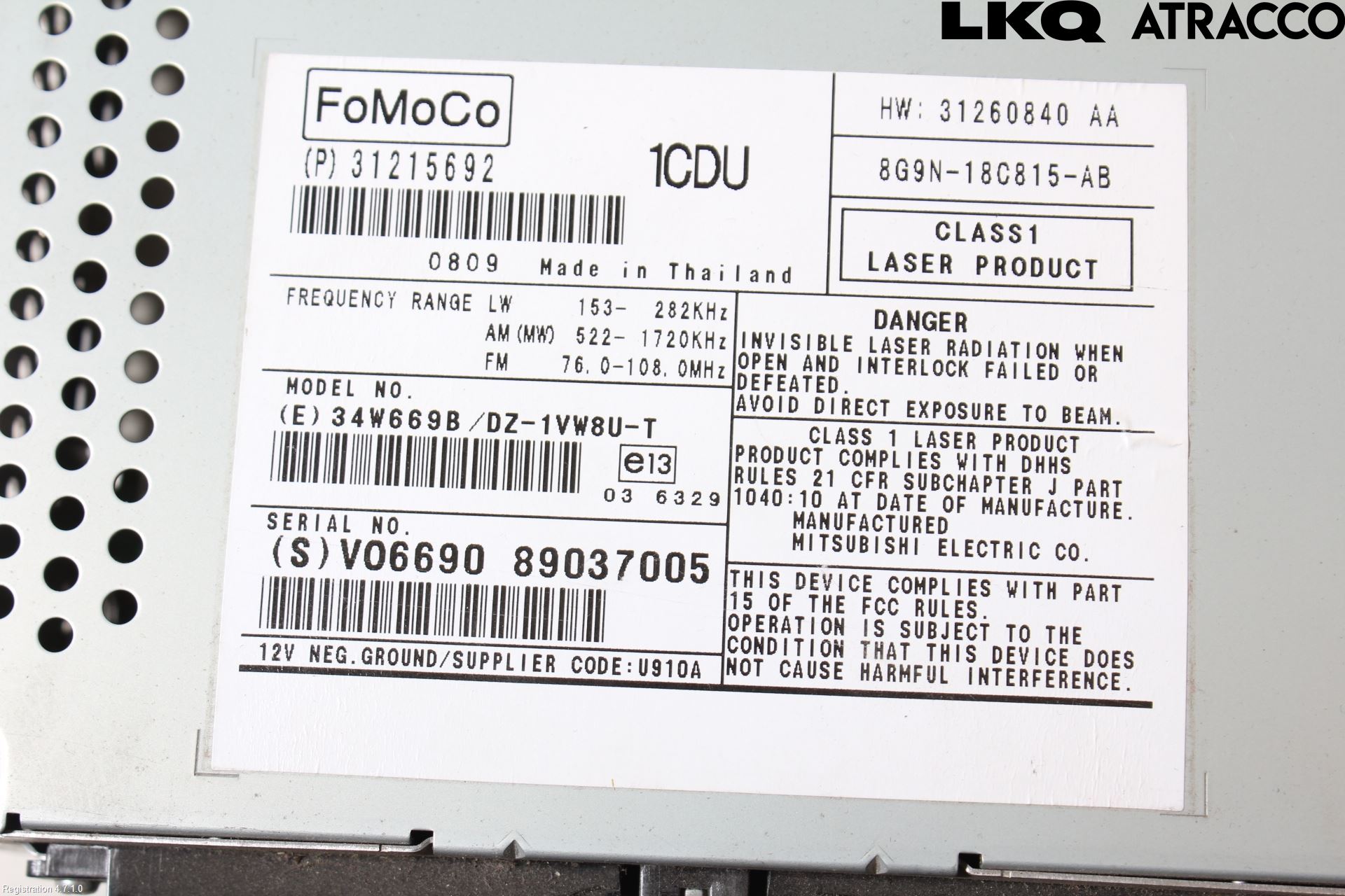 Volvo XC60 09-13 Stereo Radio Med Cd
