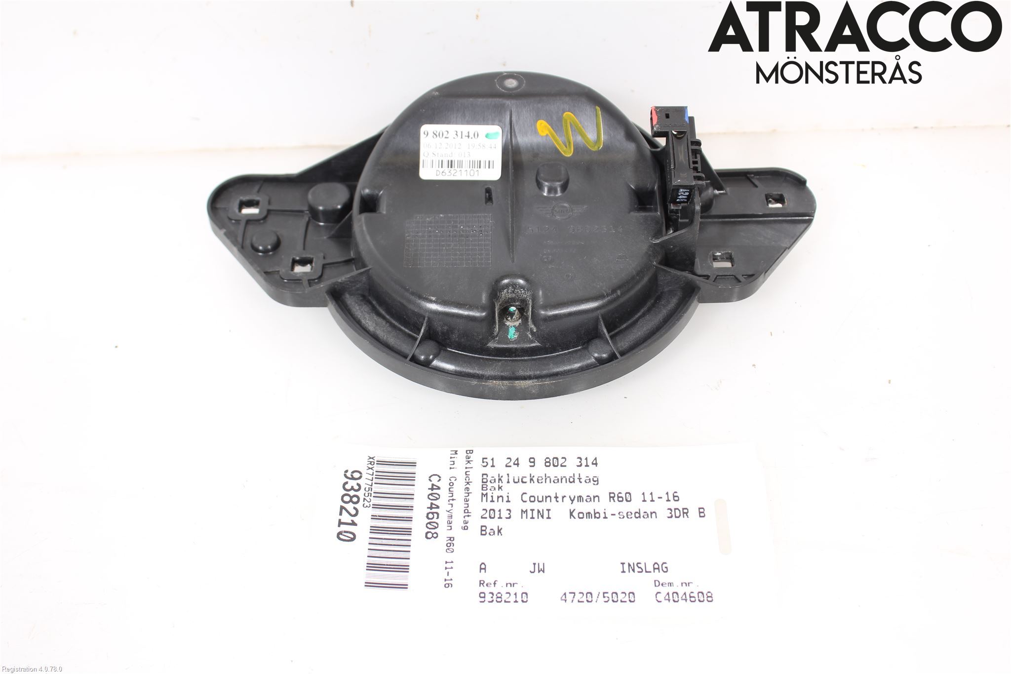 Mini COUNTRYMAN R60 11-16 Bakluke Handtak Ytre