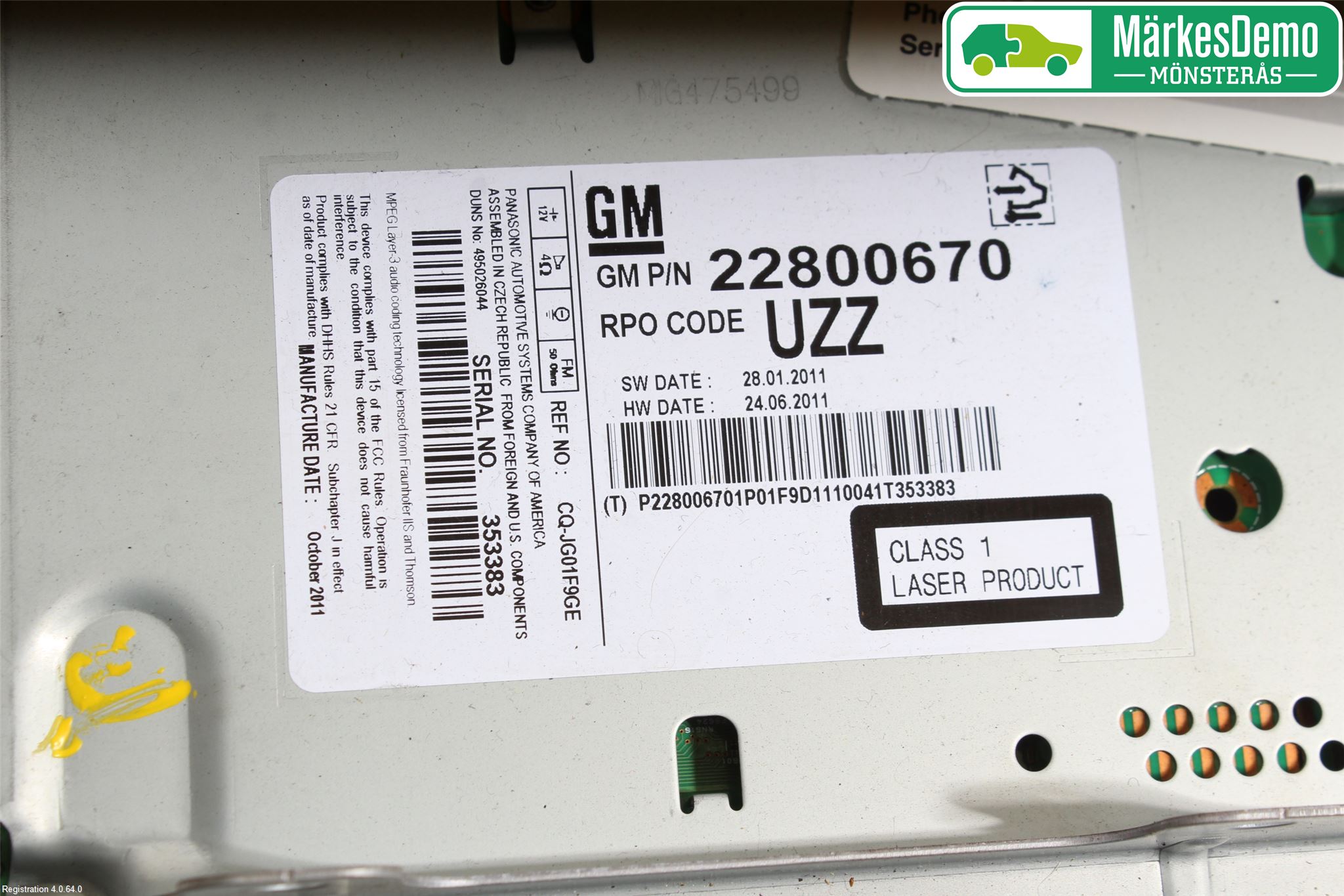 Opel ASTRA J 10-15 Stereo Radio