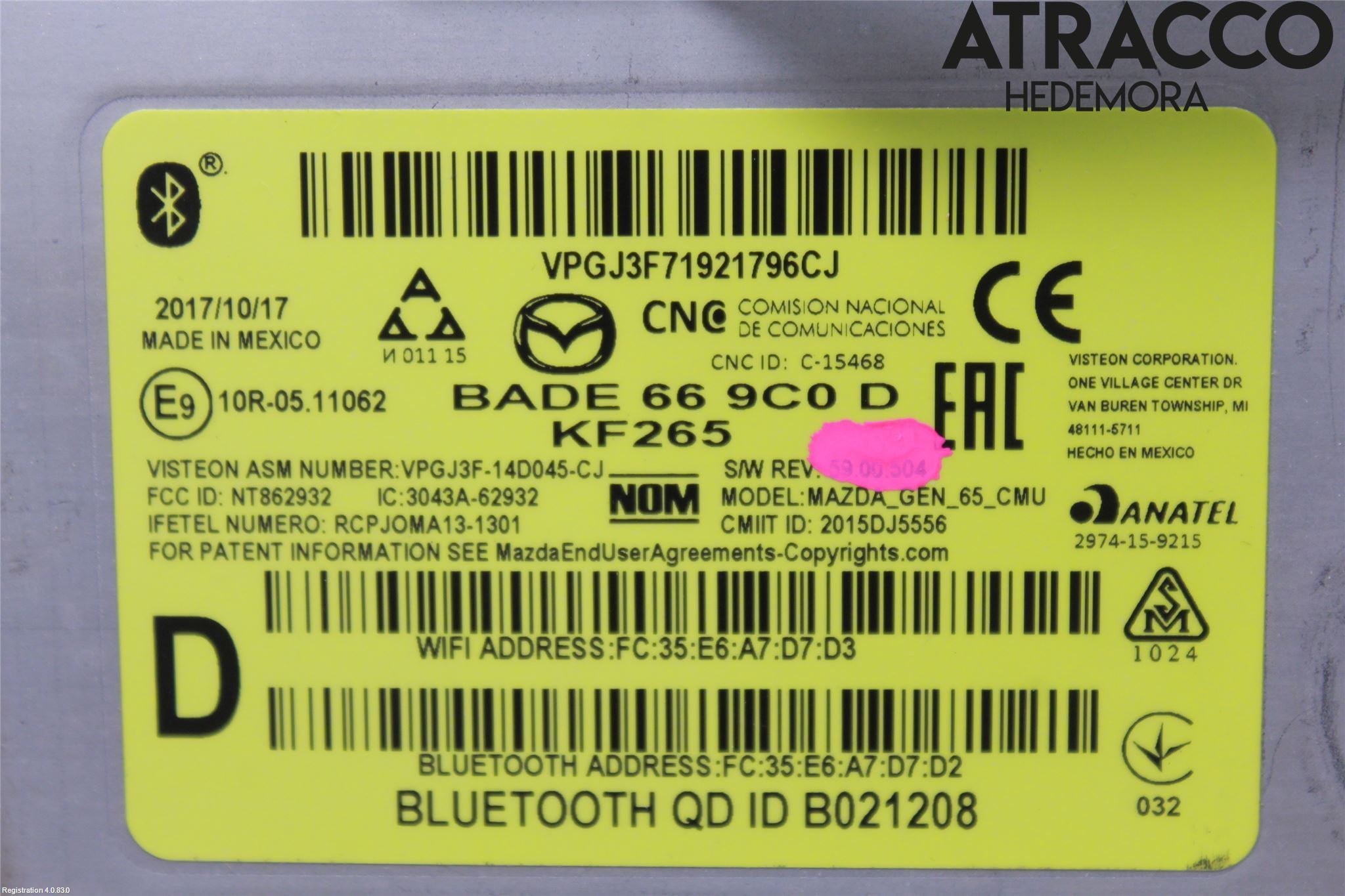 Mazda 2 (DJ) 15-22 Stereo Radio Med Cd