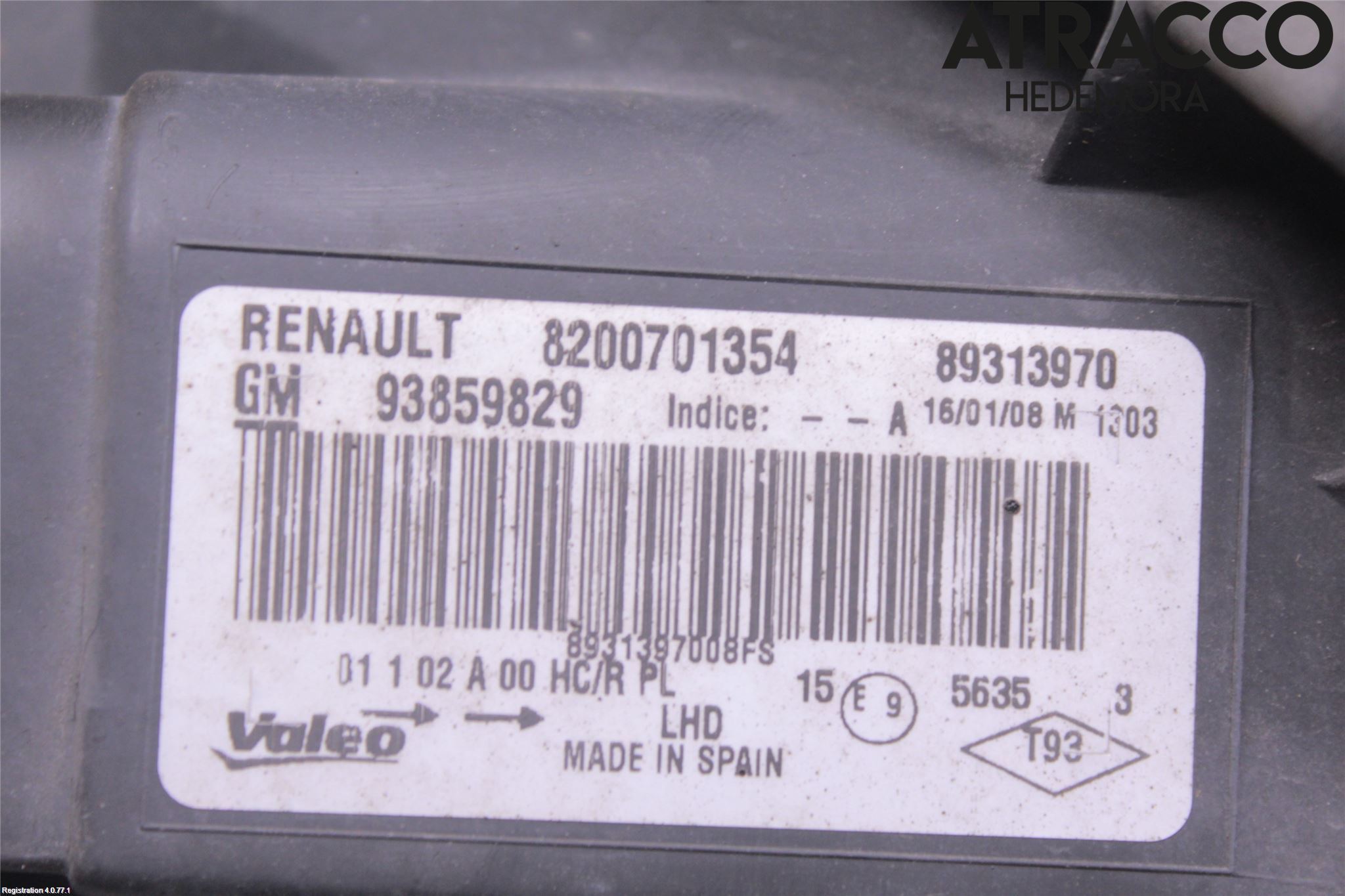Opel VIVARO 01-14 Frontlykt Venstre