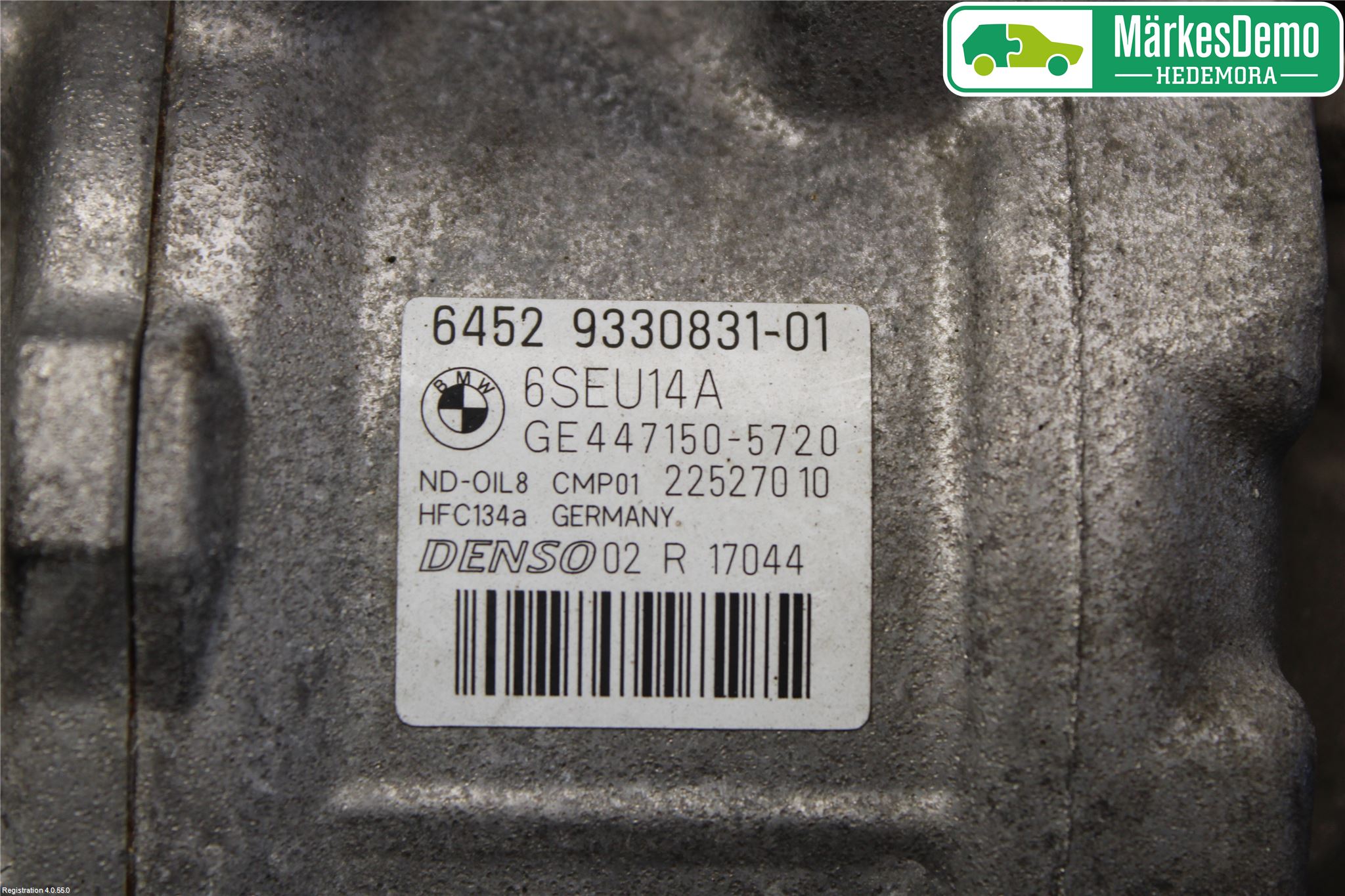 BMW 3 GT F34 13-19 Varme Ac Kompressor