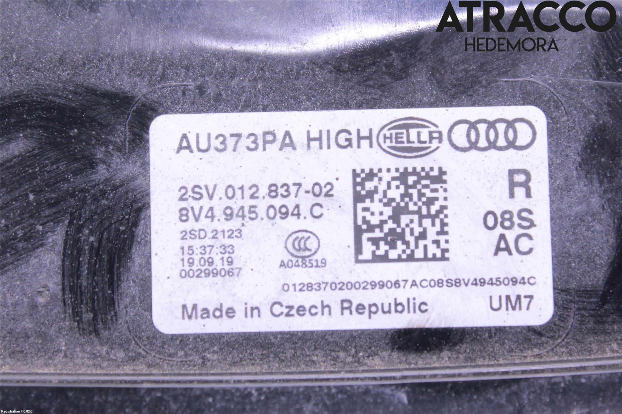 Audi A3/S3 8V 13-20 Baklykt Høyre  På Luke(Indre)