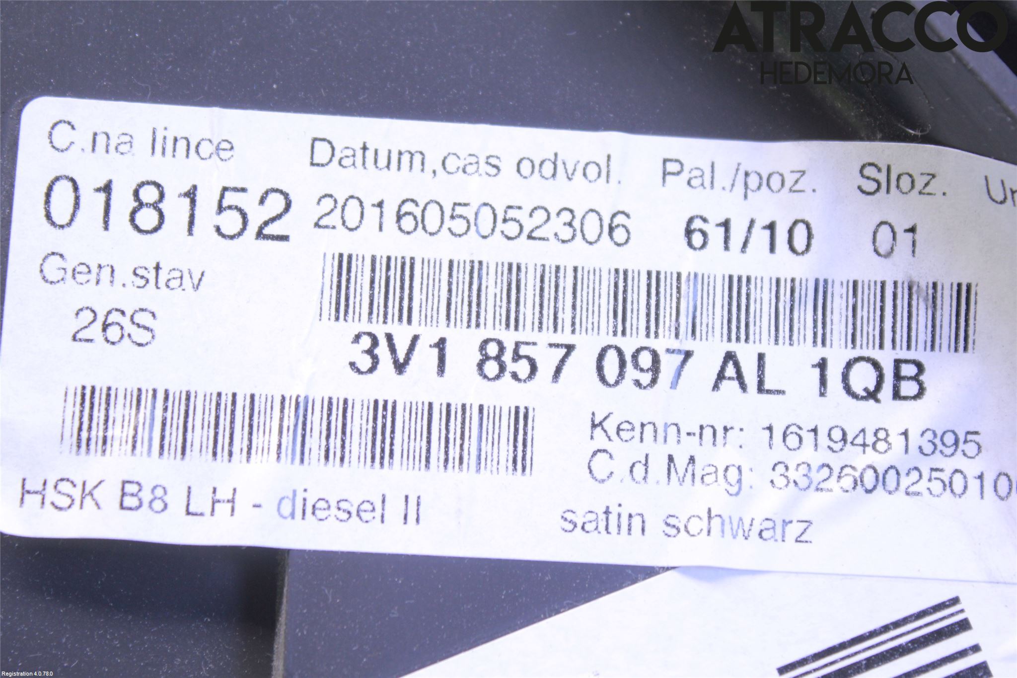 Skoda SUPERB 16-24 Innr Hanskerom