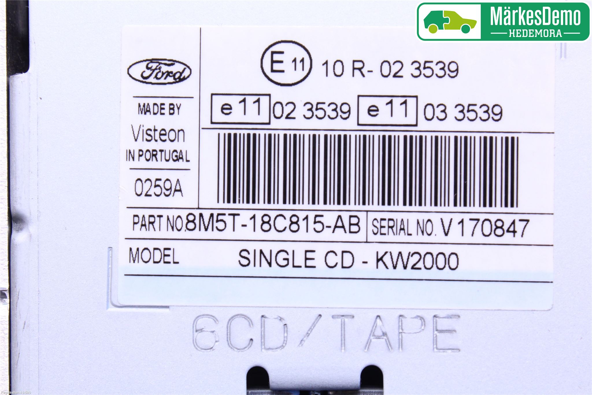 Ford FOCUS 08-11 Stereo Radio Med Cd