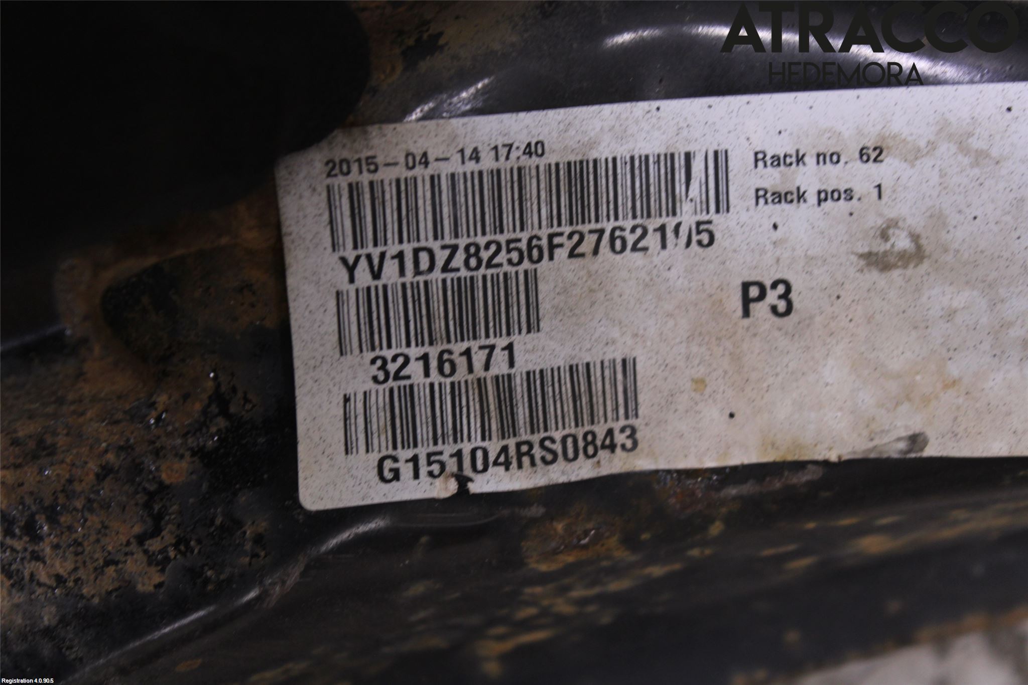 Volvo XC60 14-17 Bakaksel Feste Travers-Ramme