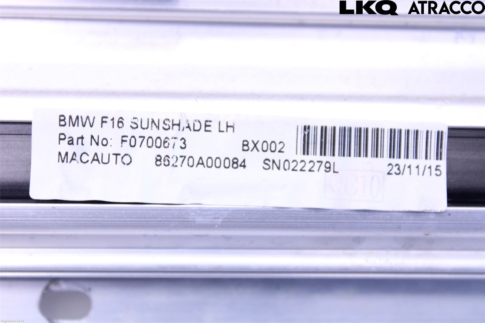 BMW X6 F16 14-19 Innr Innsyn Beskytelse Stv