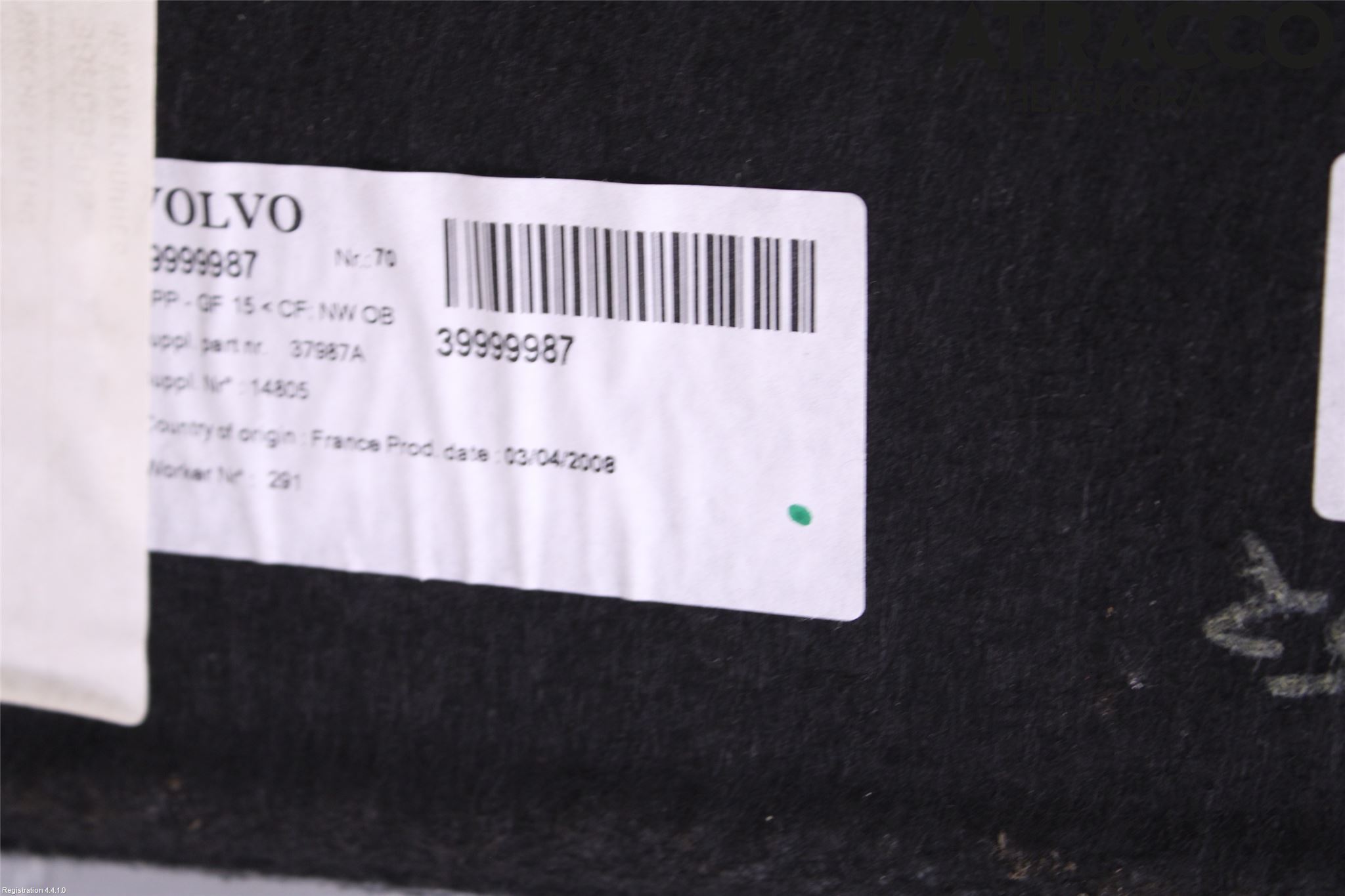 Volvo V50 08-12 Innr Bagasjeromkledsel