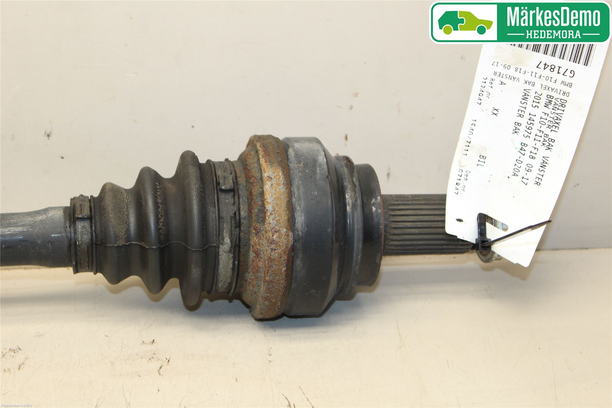 BMW 5 F10/F11/F18 09-17 Drivaksel Bak Kompl Venstre