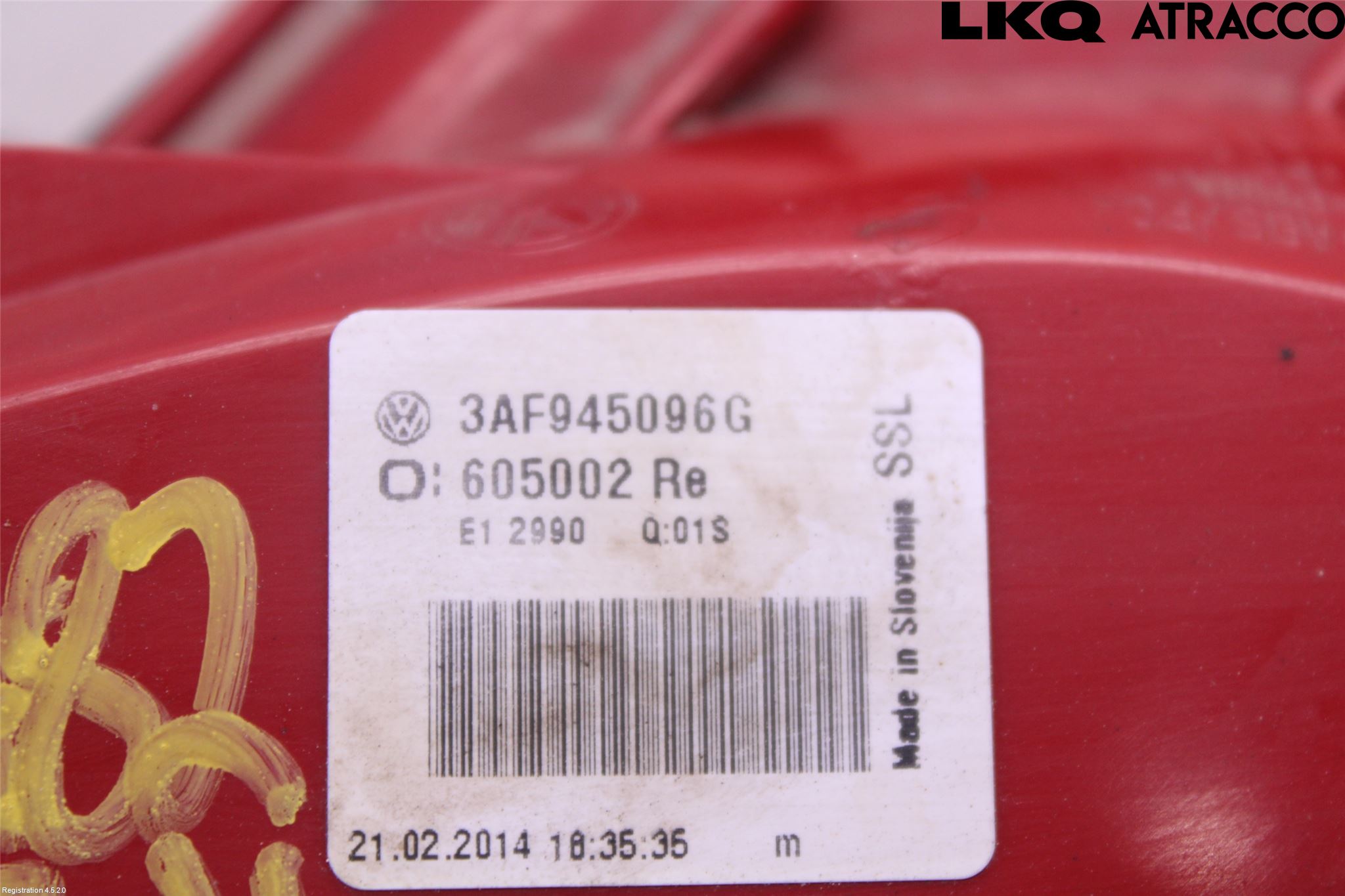 Volkswagen VW PASSAT 11-14 Baklykt Høyre
