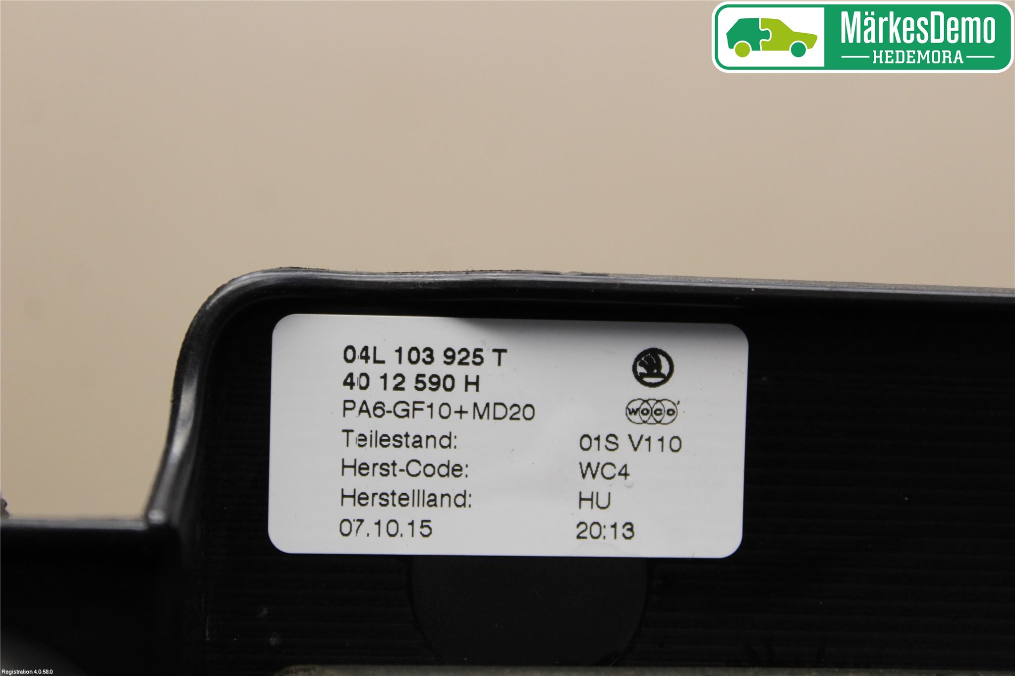 Skoda SUPERB 16-24 Motor Deksel Over Motor