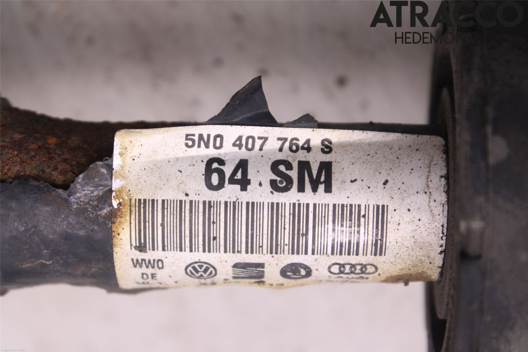 Volkswagen VW TIGUAN 07-16 Drivaksel Foran Kompl Høyre