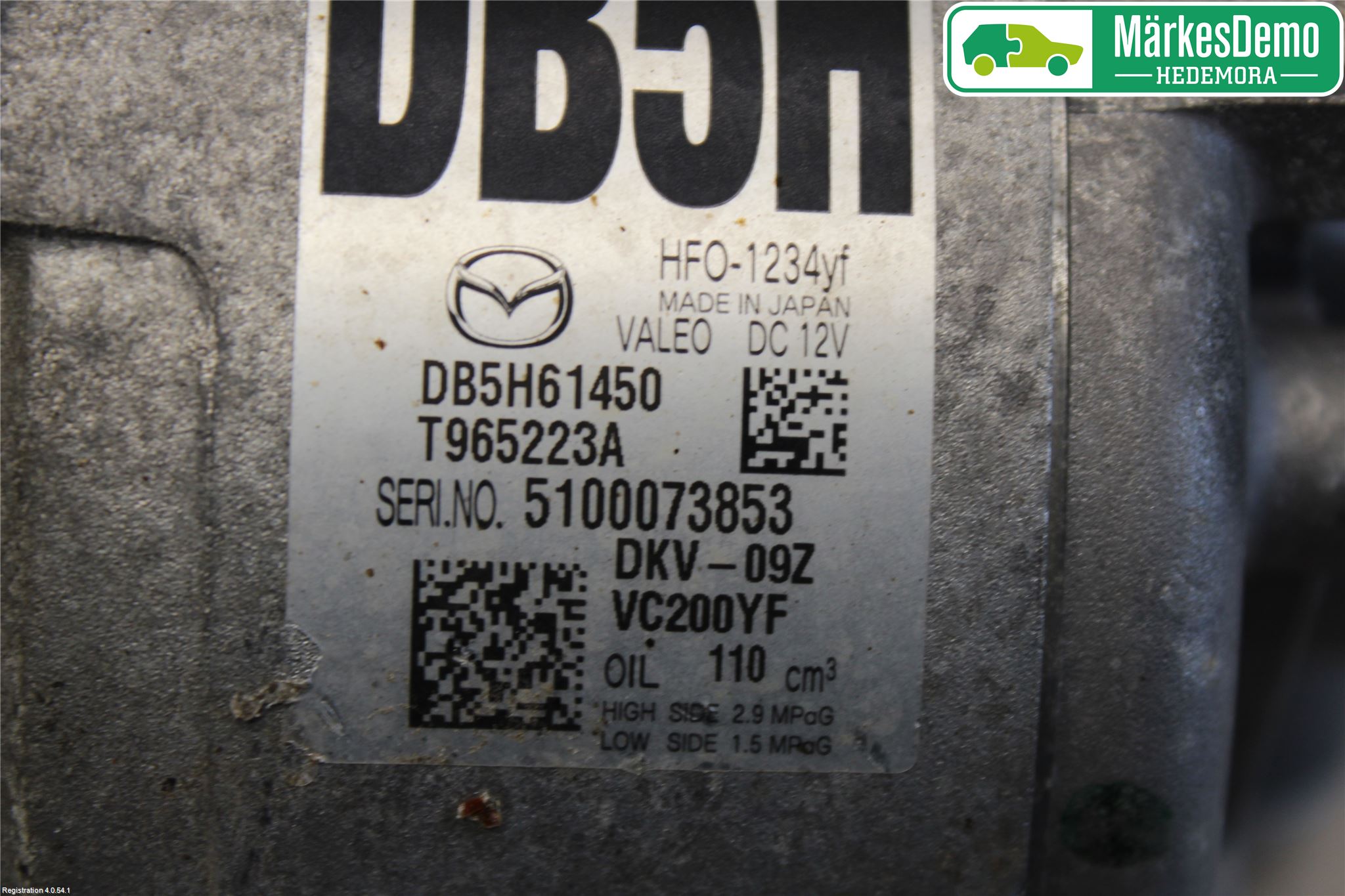 Mazda CX-3 Varme Ac Kompressor